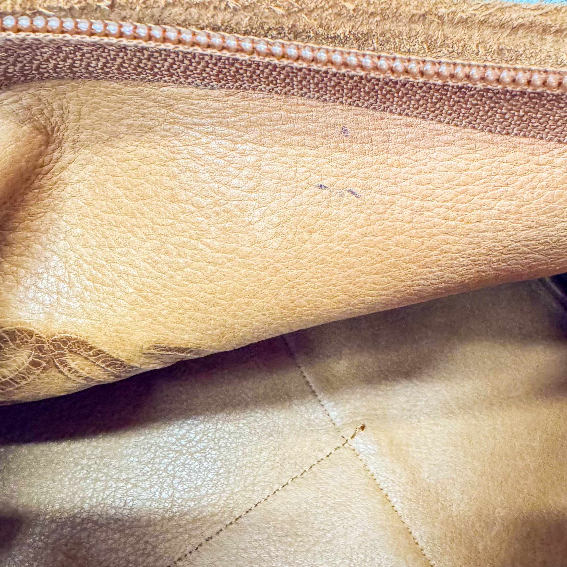 Anagram Brown Suede Boston Bag