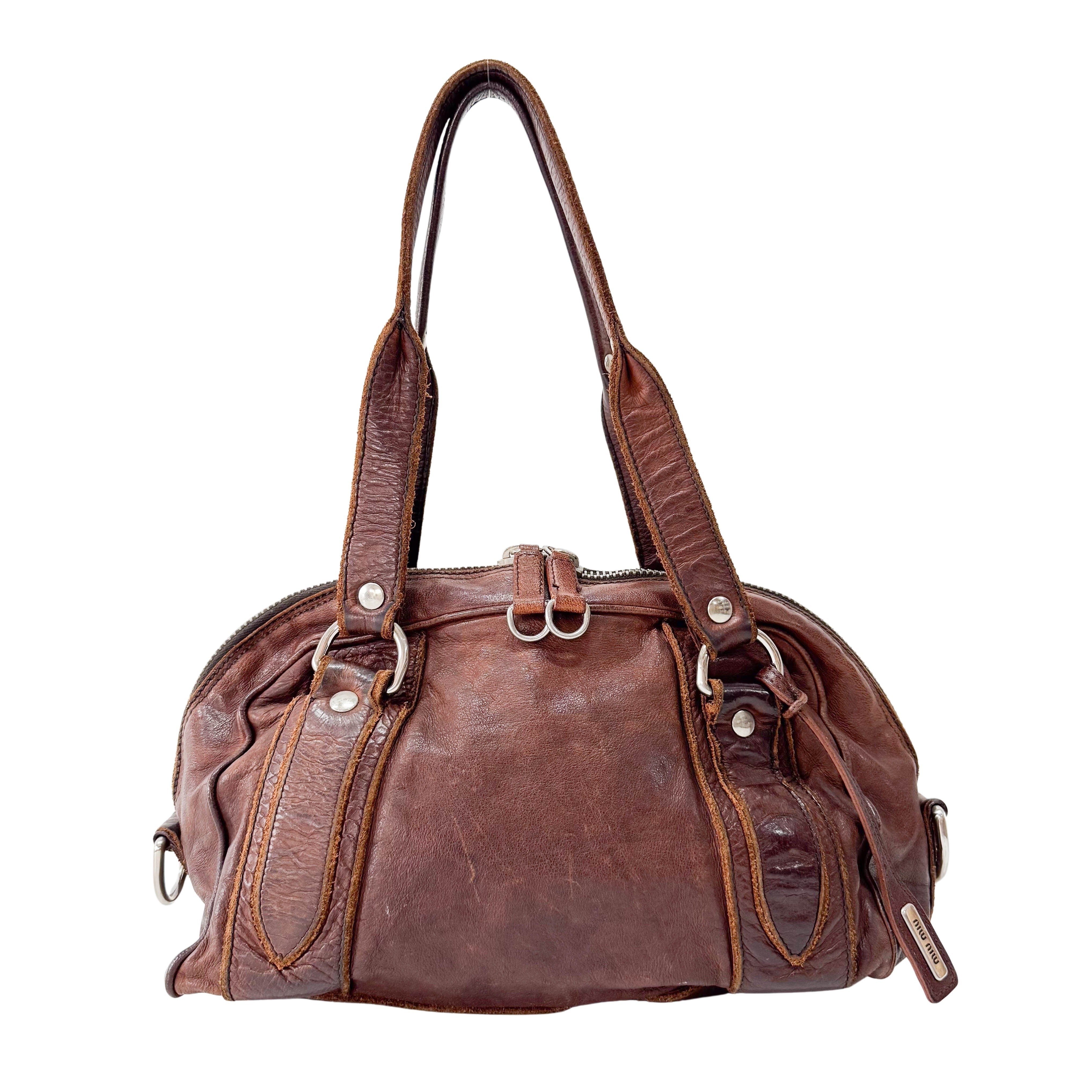 Mini Boss Brown Leather Handbag
