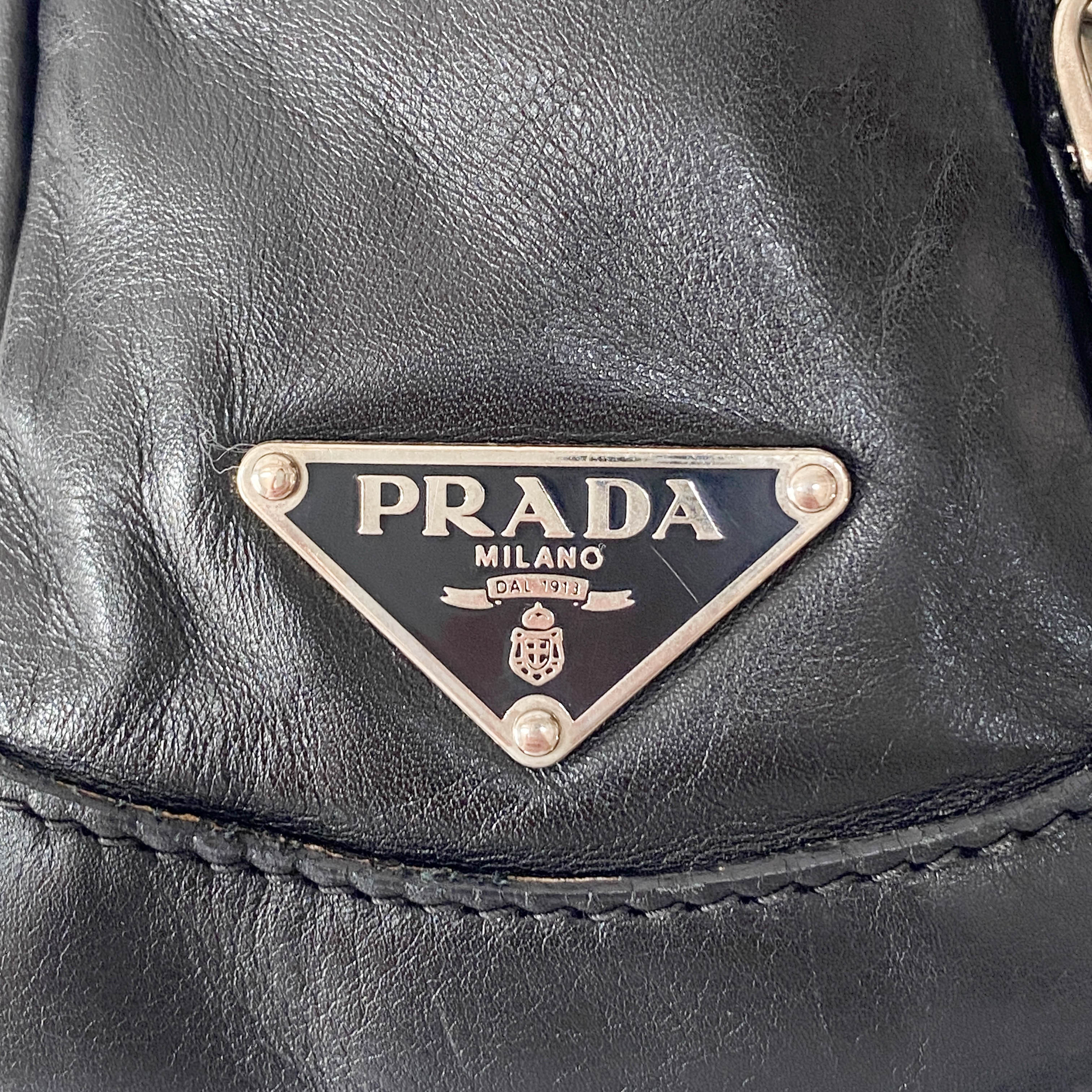 Moon Black Leather Shoulder Bag