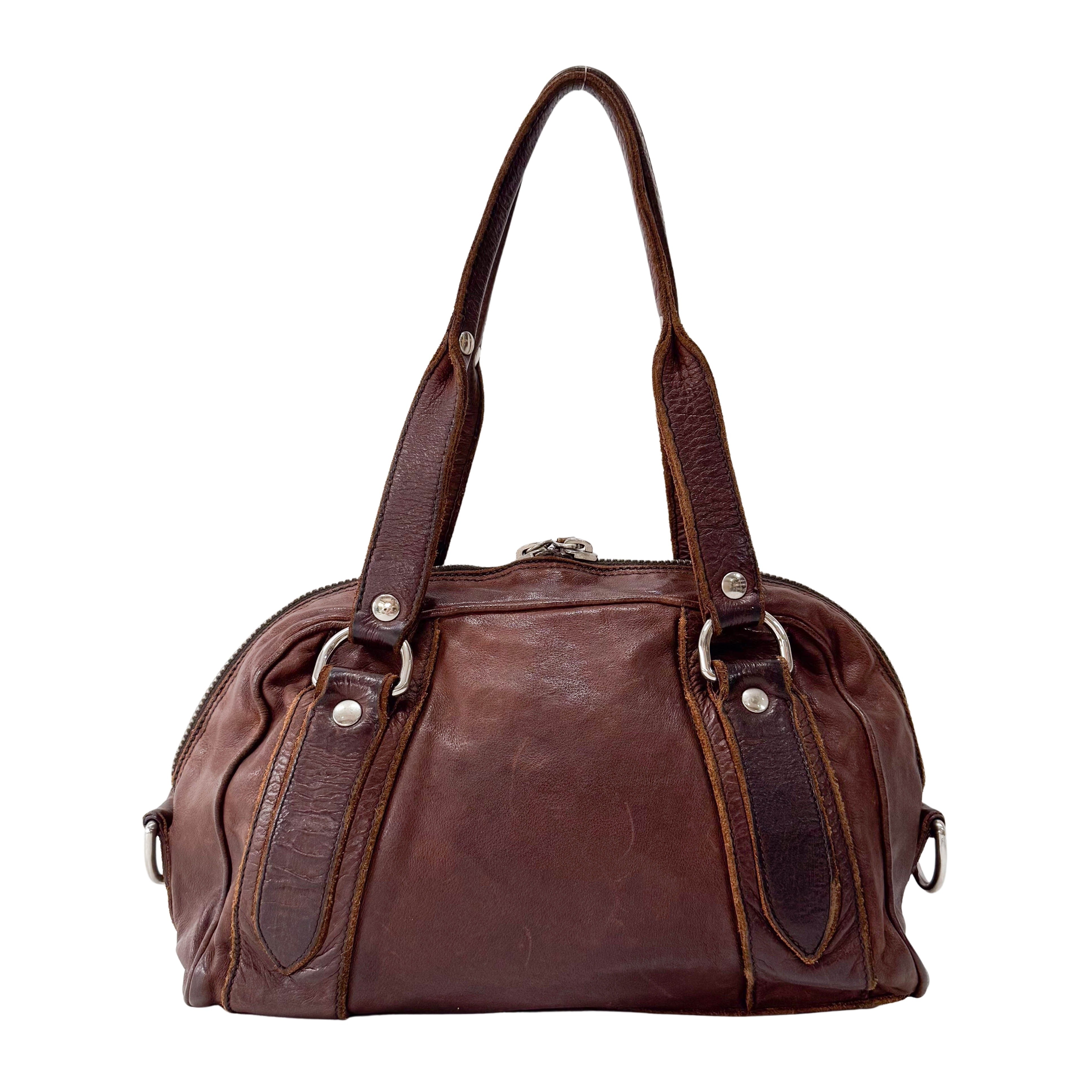 Mini Boss Brown Leather Handbag