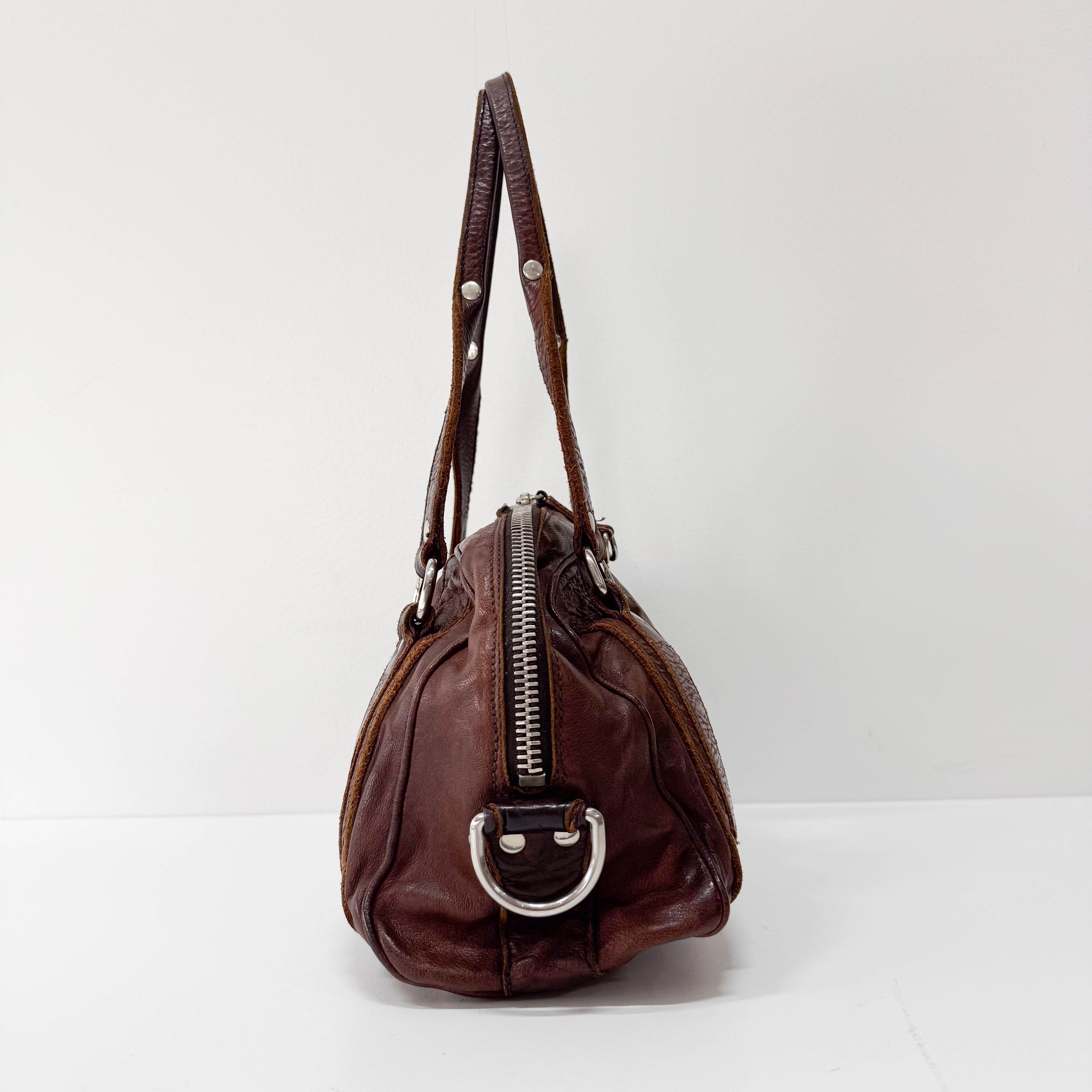 Mini Boss Brown Leather Handbag