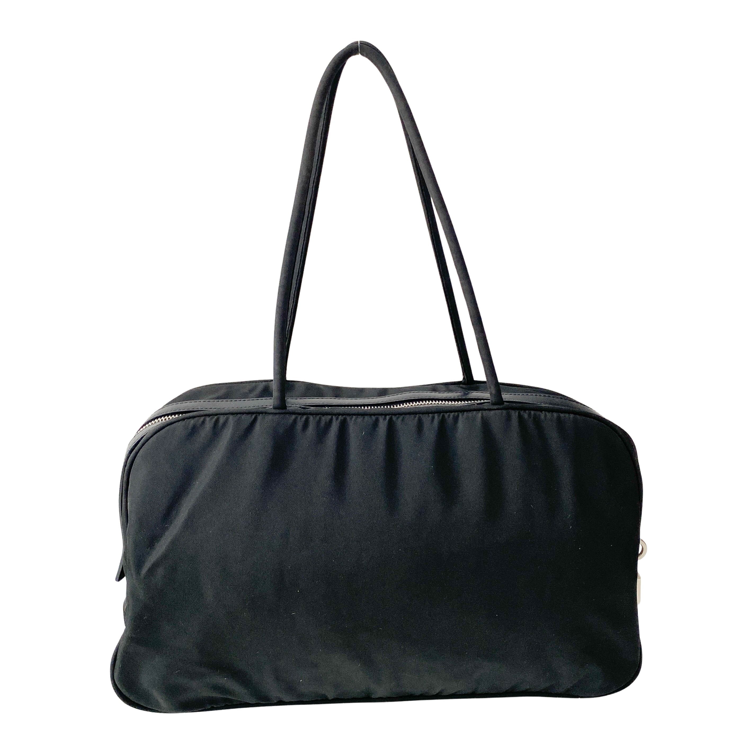 Tessuto Black Nylon Shoulder Bag