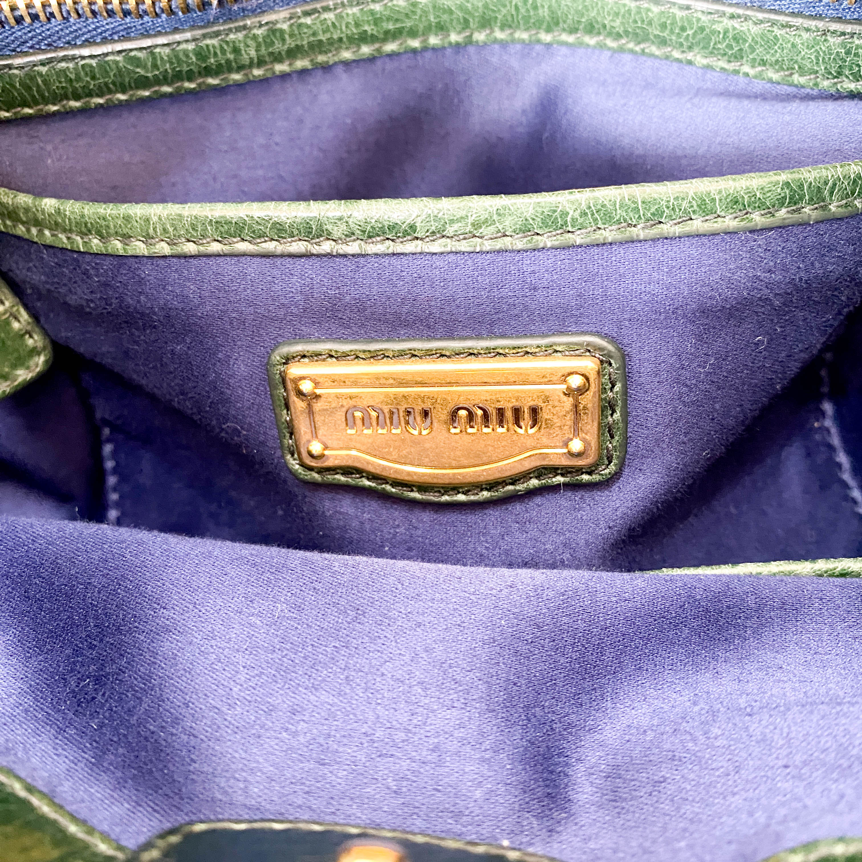 Vitello Bauletto Emerald Green Handle Bag