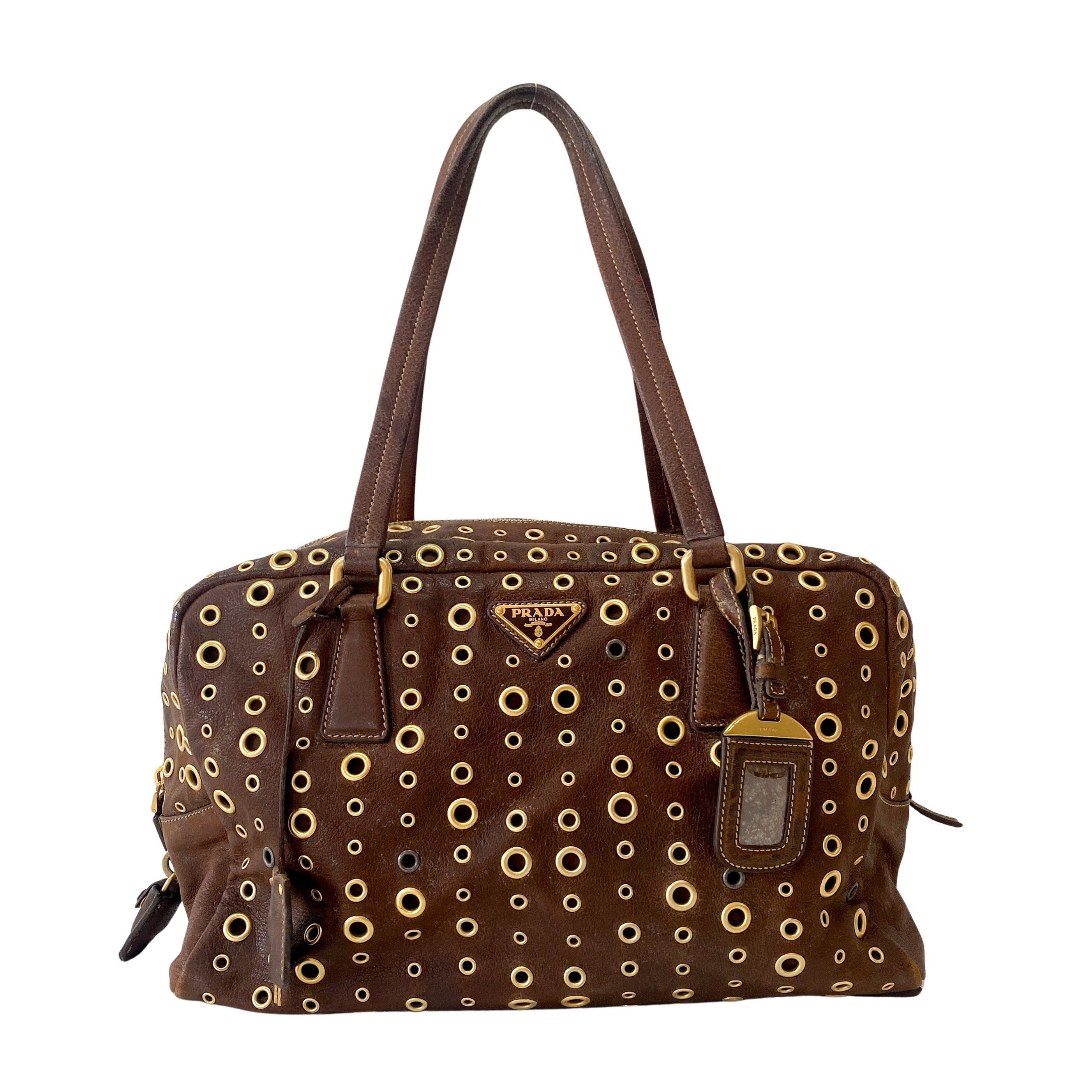PRADA Brown Leather Shoulder Bag – HIVE PRELOVED