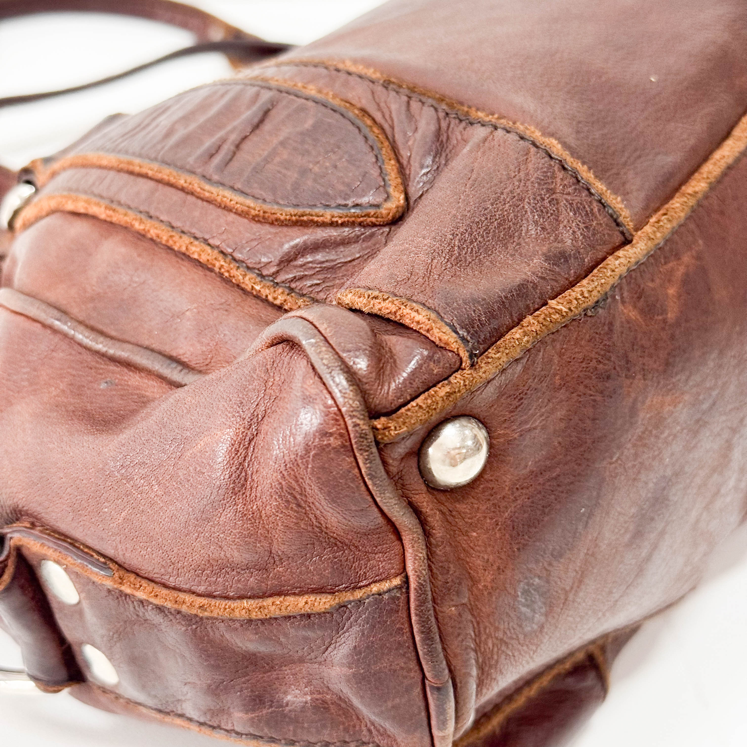 Mini Boss Brown Leather Handbag