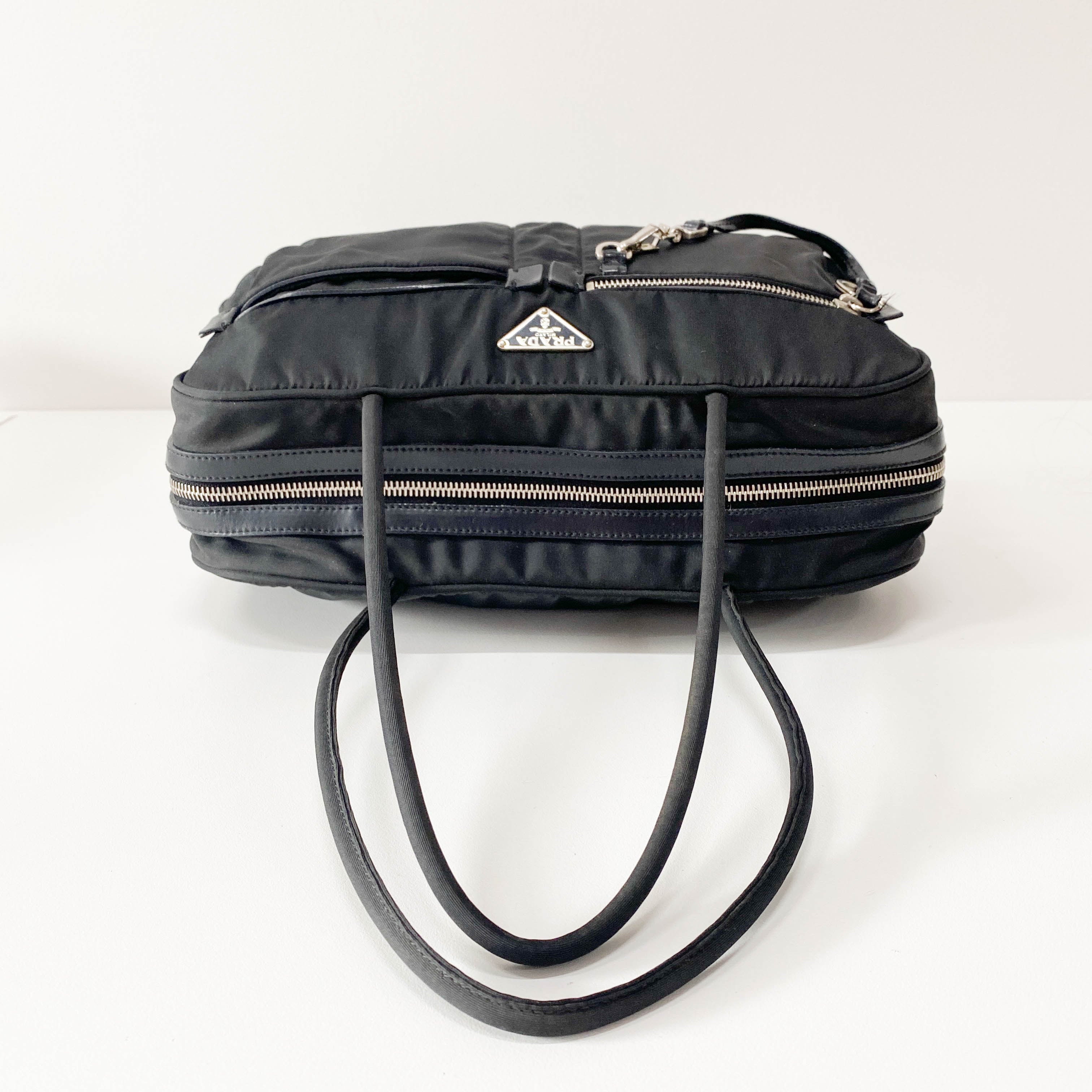 Tessuto Black Nylon Shoulder Bag