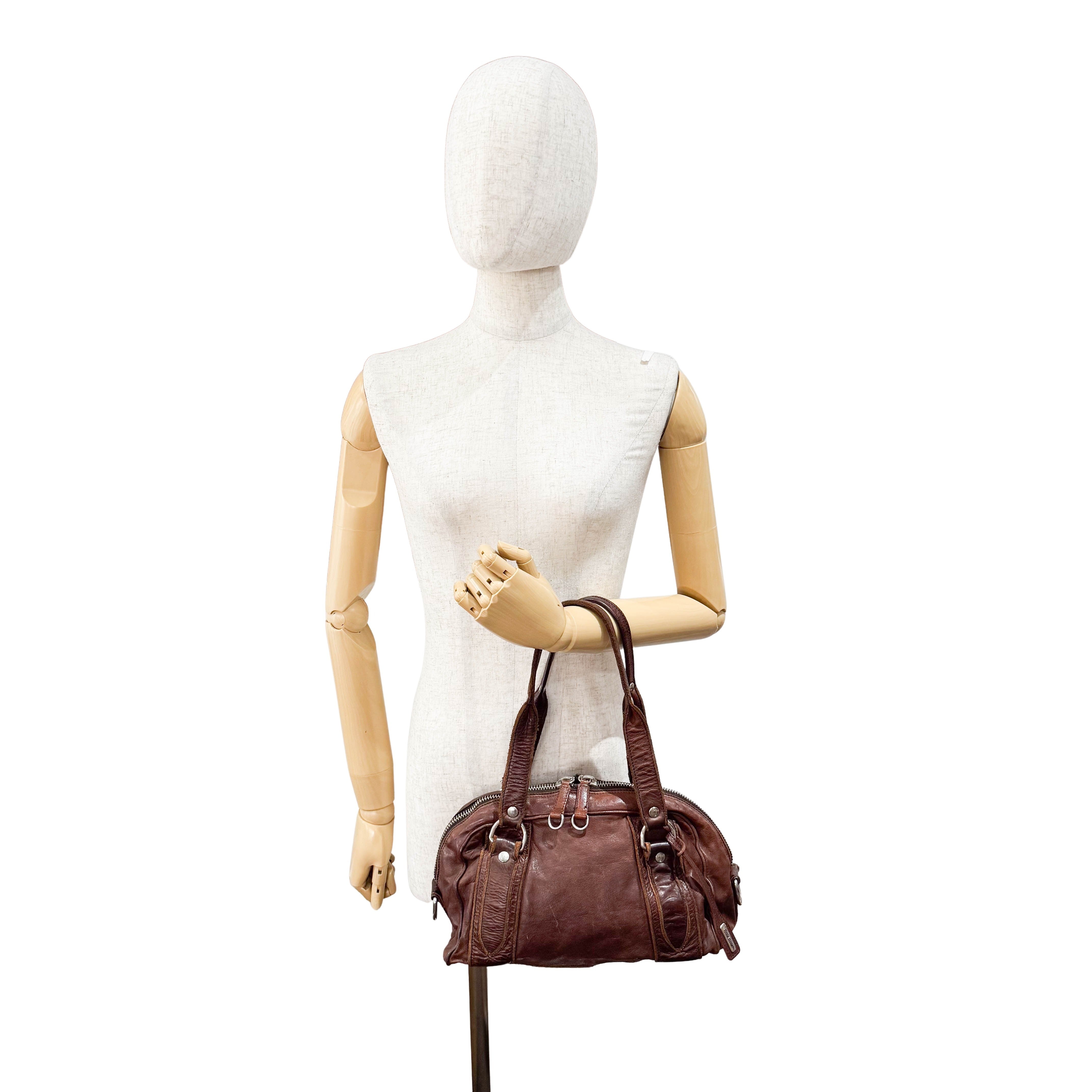 Mini Boss Brown Leather Handbag