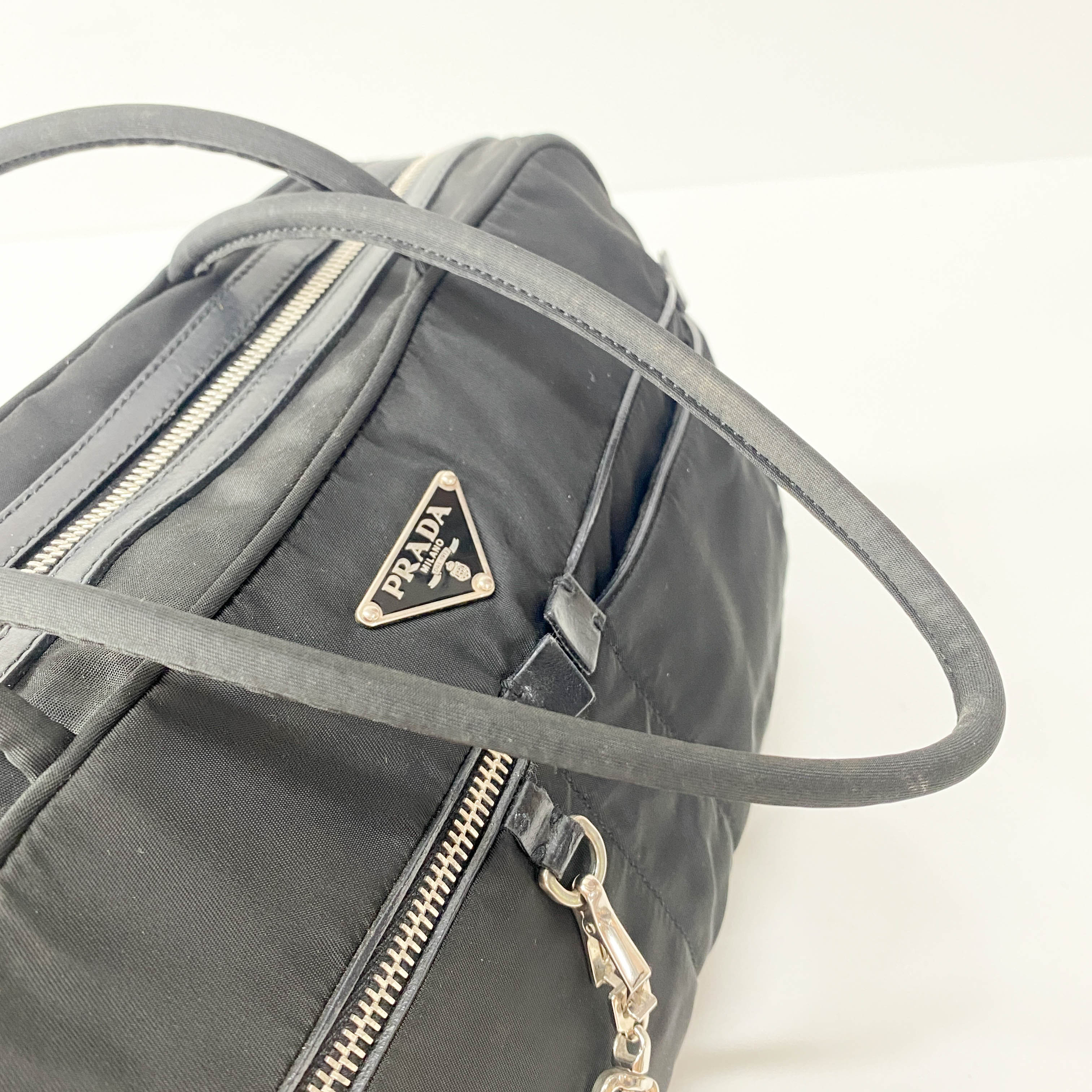 Tessuto Black Nylon Shoulder Bag