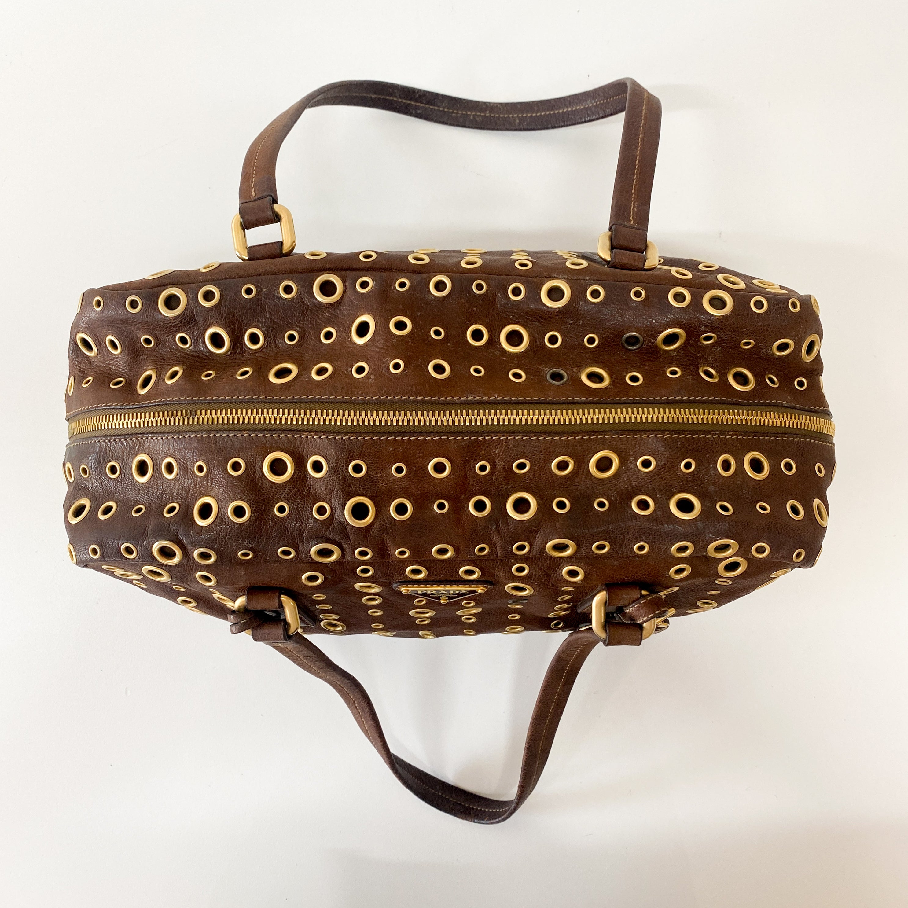 バッグ PRADA archive brown leather shoulder bag PRADA Archive Women's Shoulder Bag Handbag Leather Brown