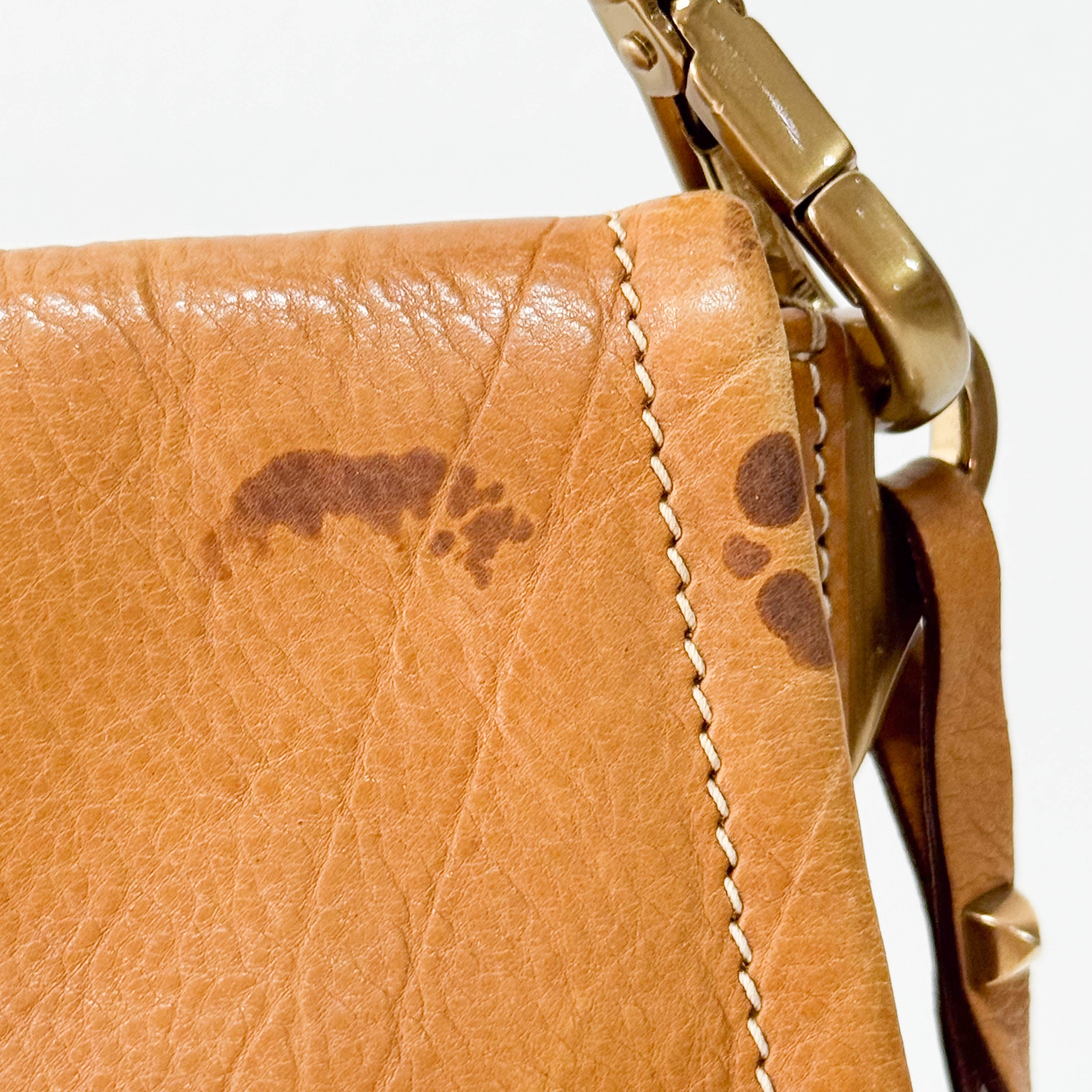 Brown Leather Chain Tassel Shoulder Bag