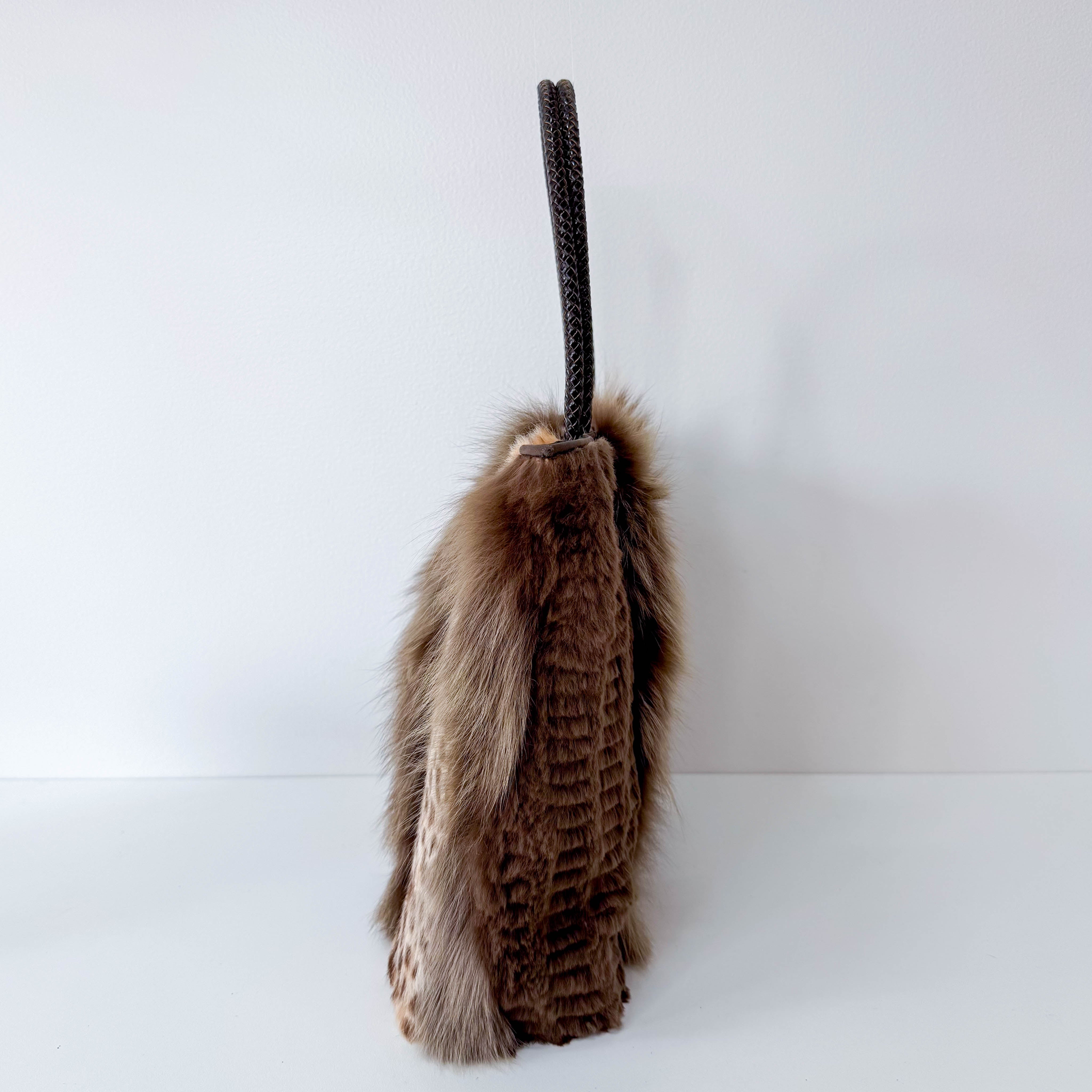 Leopard Print Fur Tote Bag