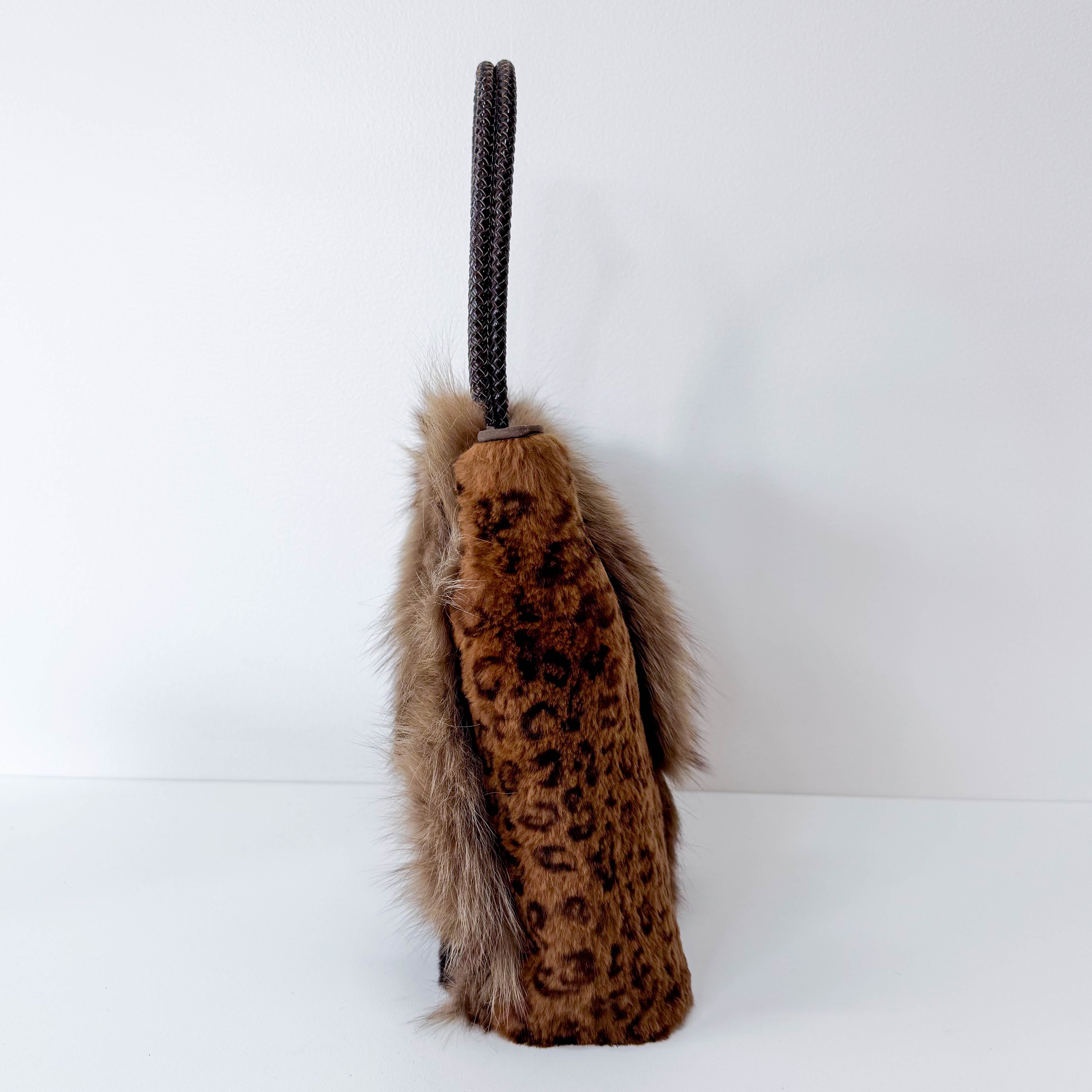 Leopard Print Fur Tote Bag