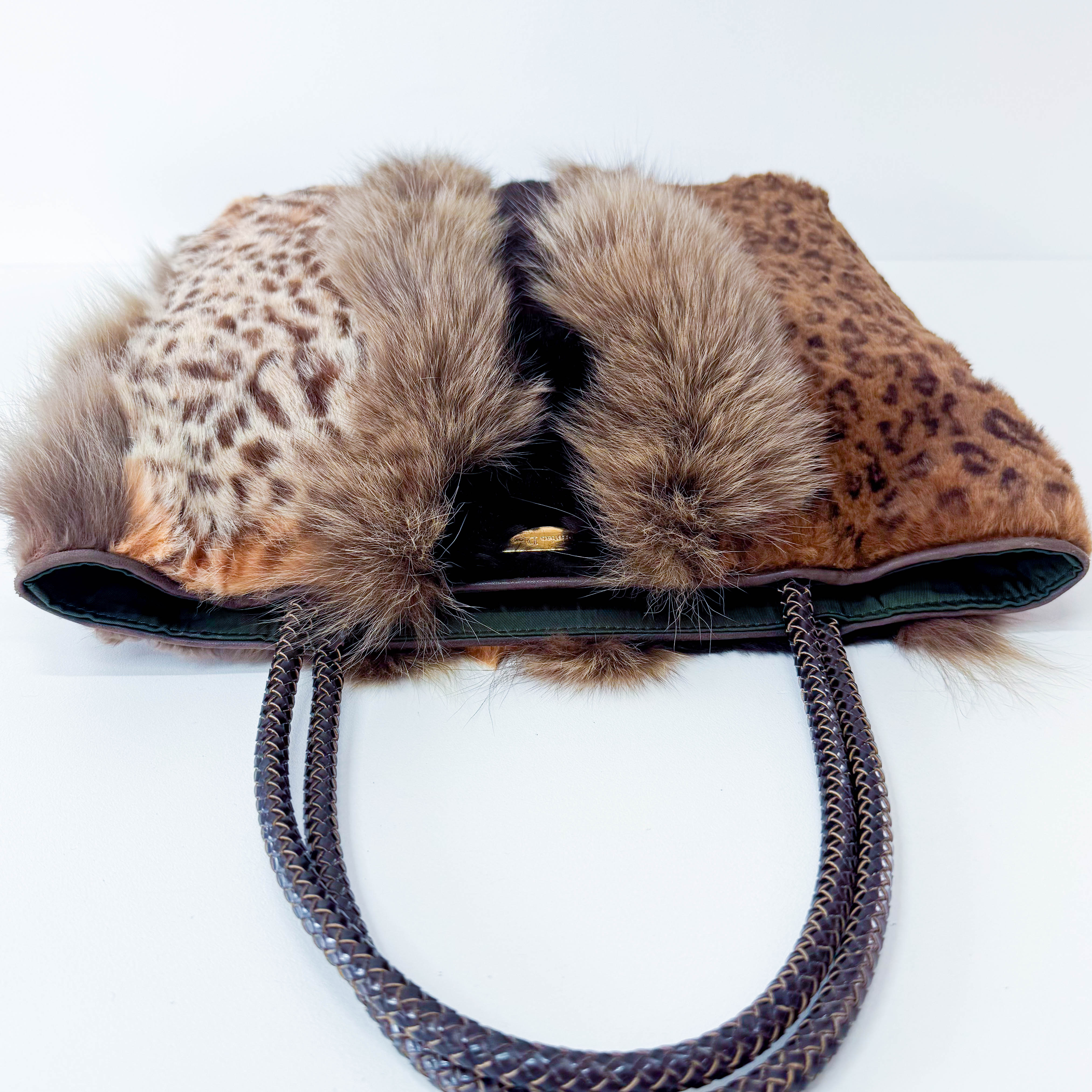 Leopard Print Fur Tote Bag