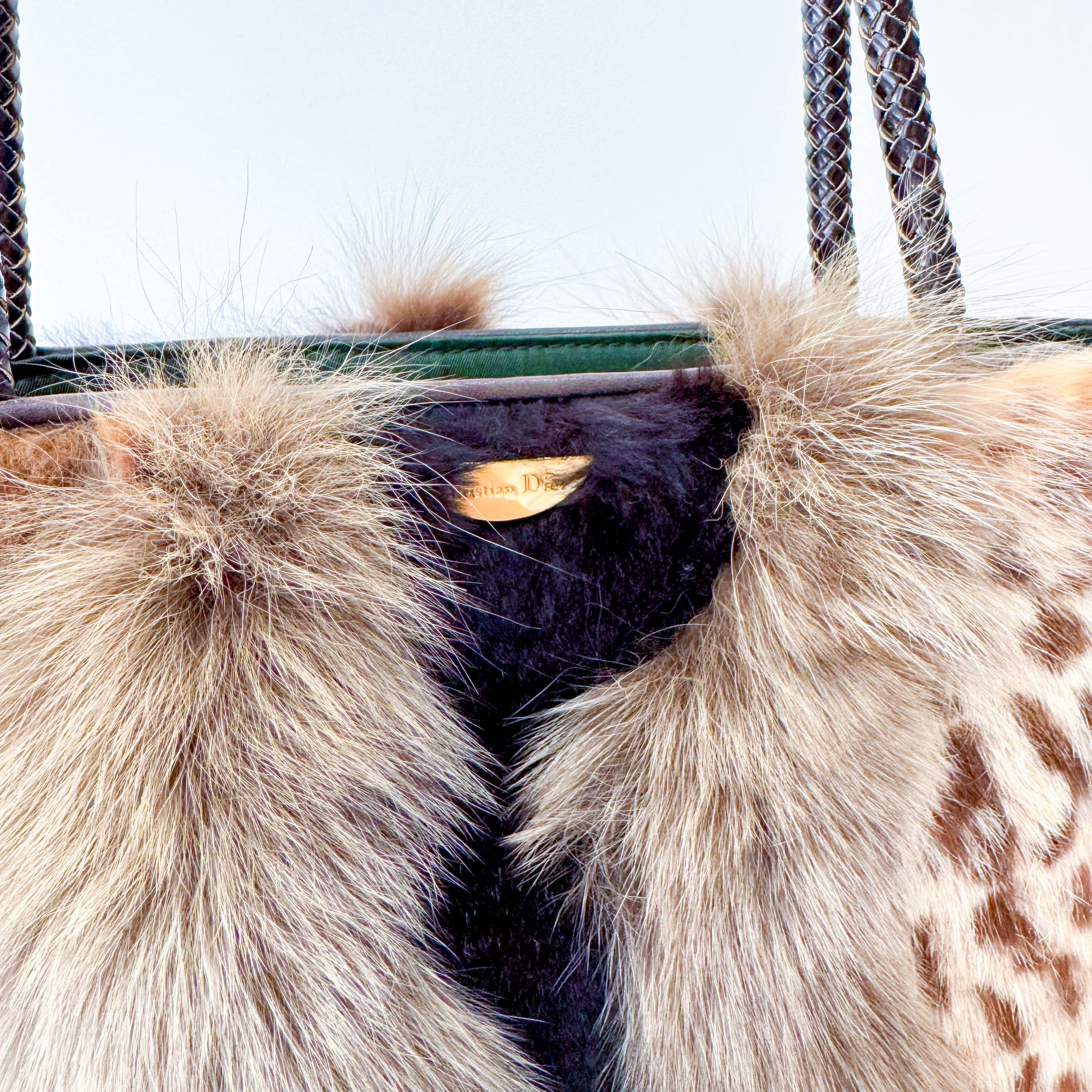 Leopard Print Fur Tote Bag