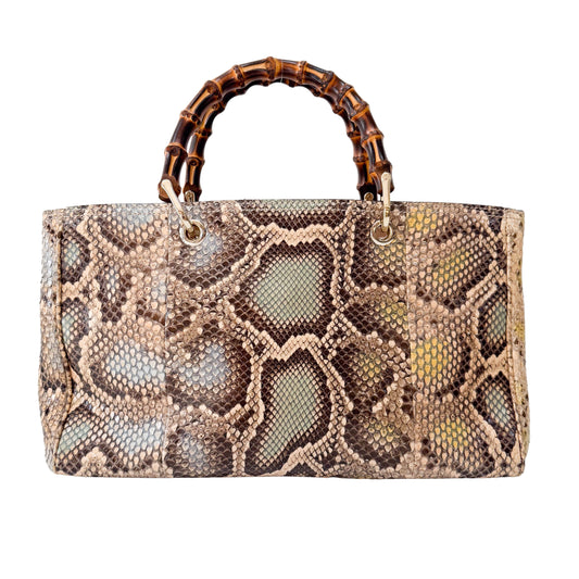 Bamboo Leather Multi-colour Tote