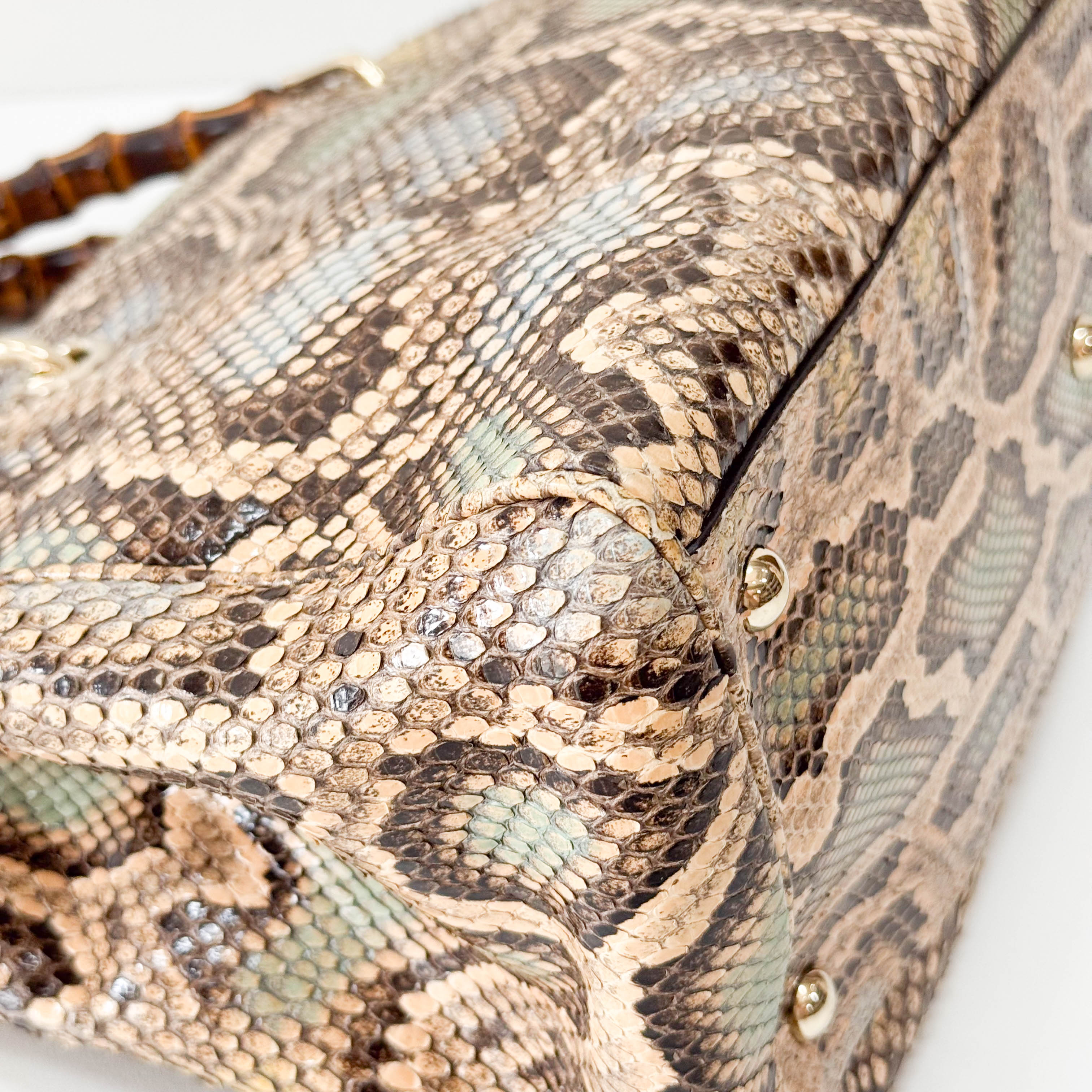 Bamboo Leather Multi-colour Tote