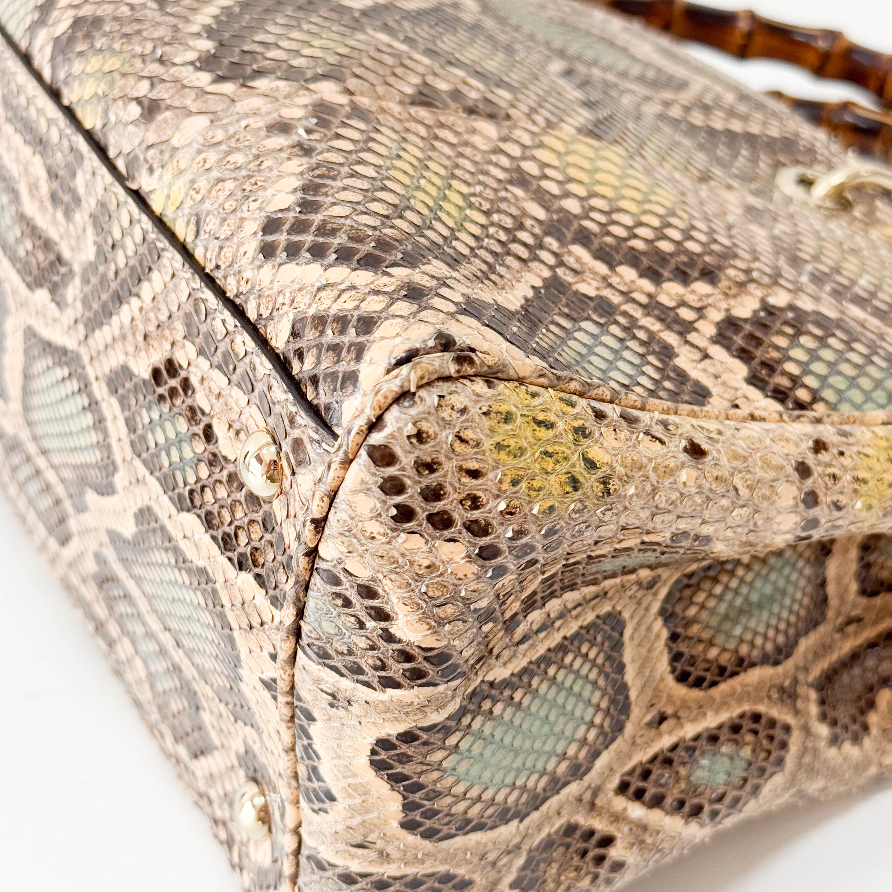 Bamboo Leather Multi-colour Tote