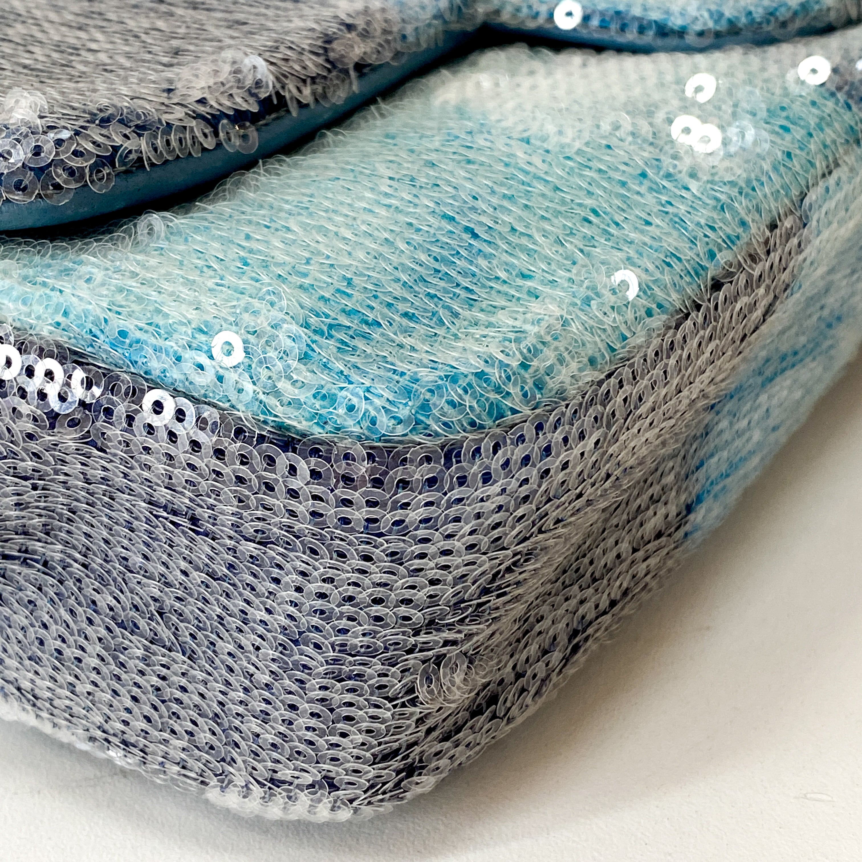 Waterfall Timeless Classic Single Flap Blue Sequin Bag