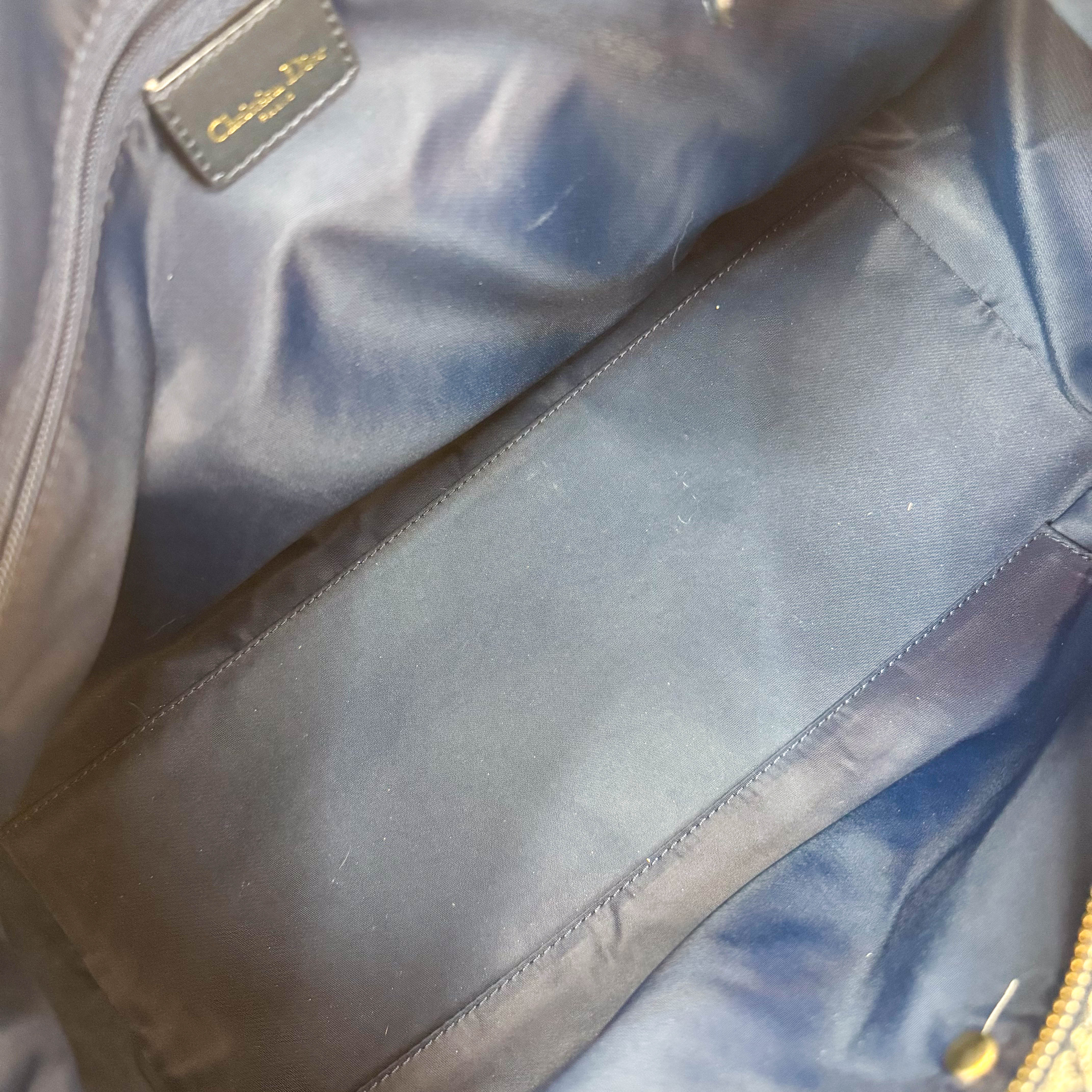 Trotter Boston Navy Oblique Tweed Shoulder Bag