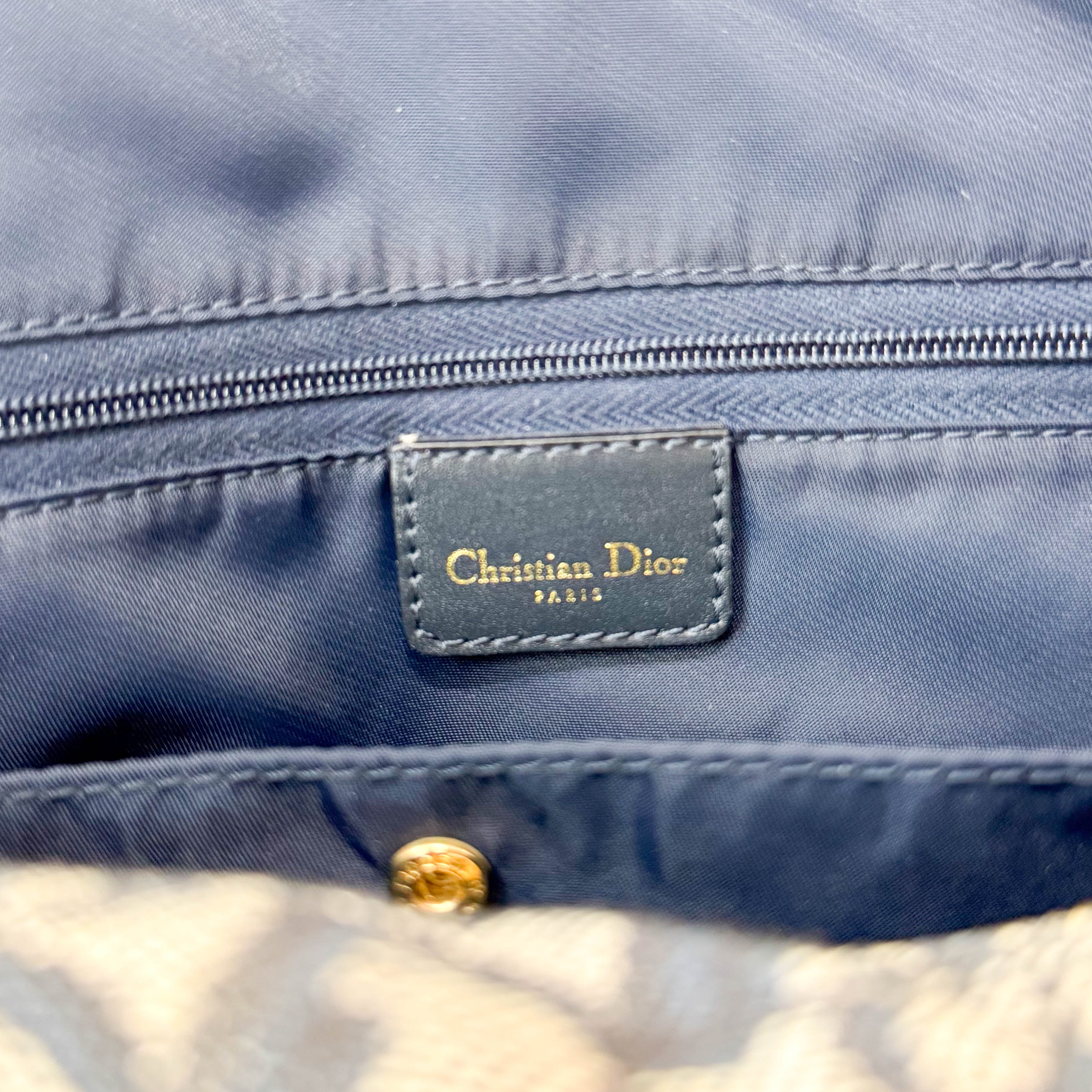 Trotter Boston Navy Oblique Tweed Shoulder Bag