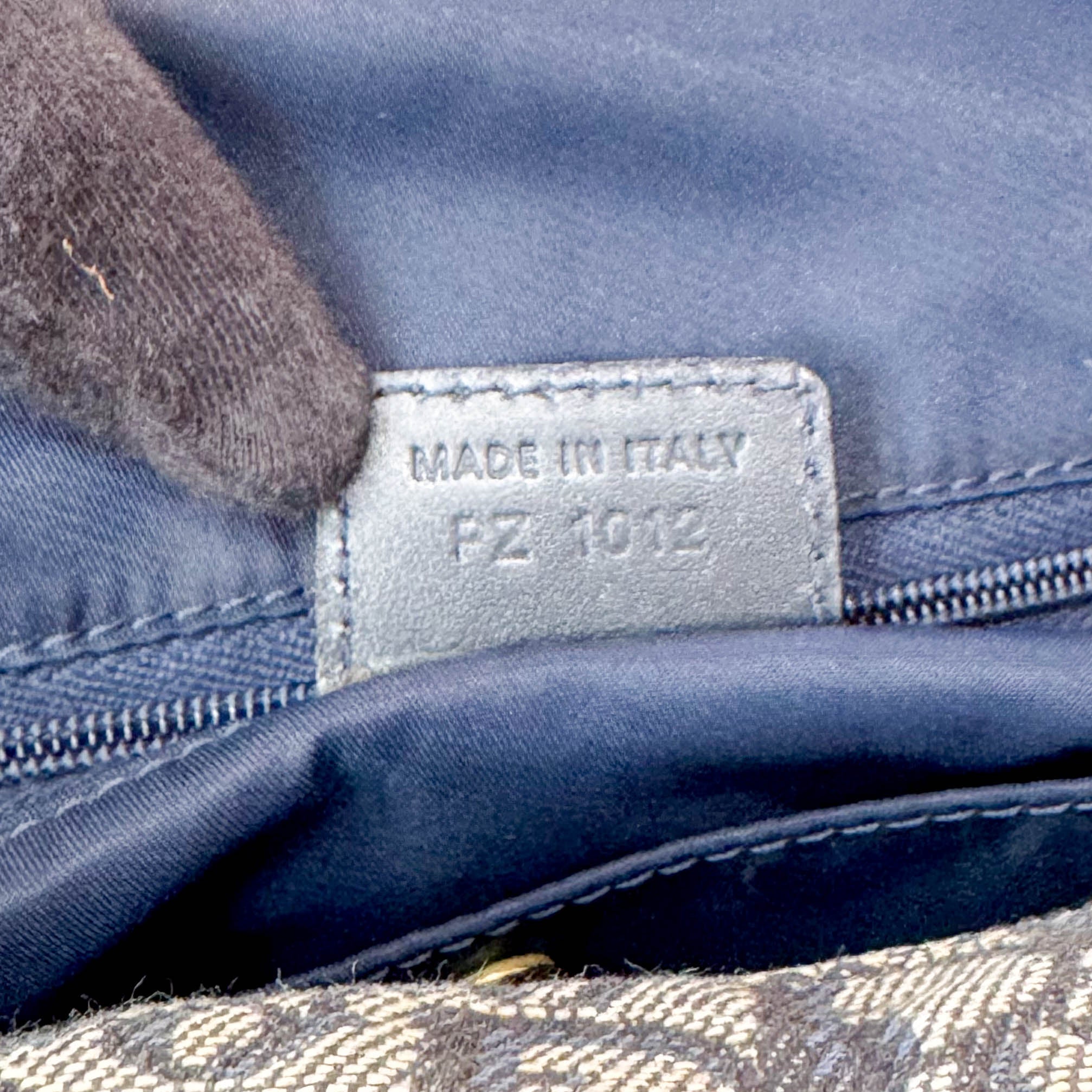 Trotter Boston Navy Oblique Tweed Shoulder Bag