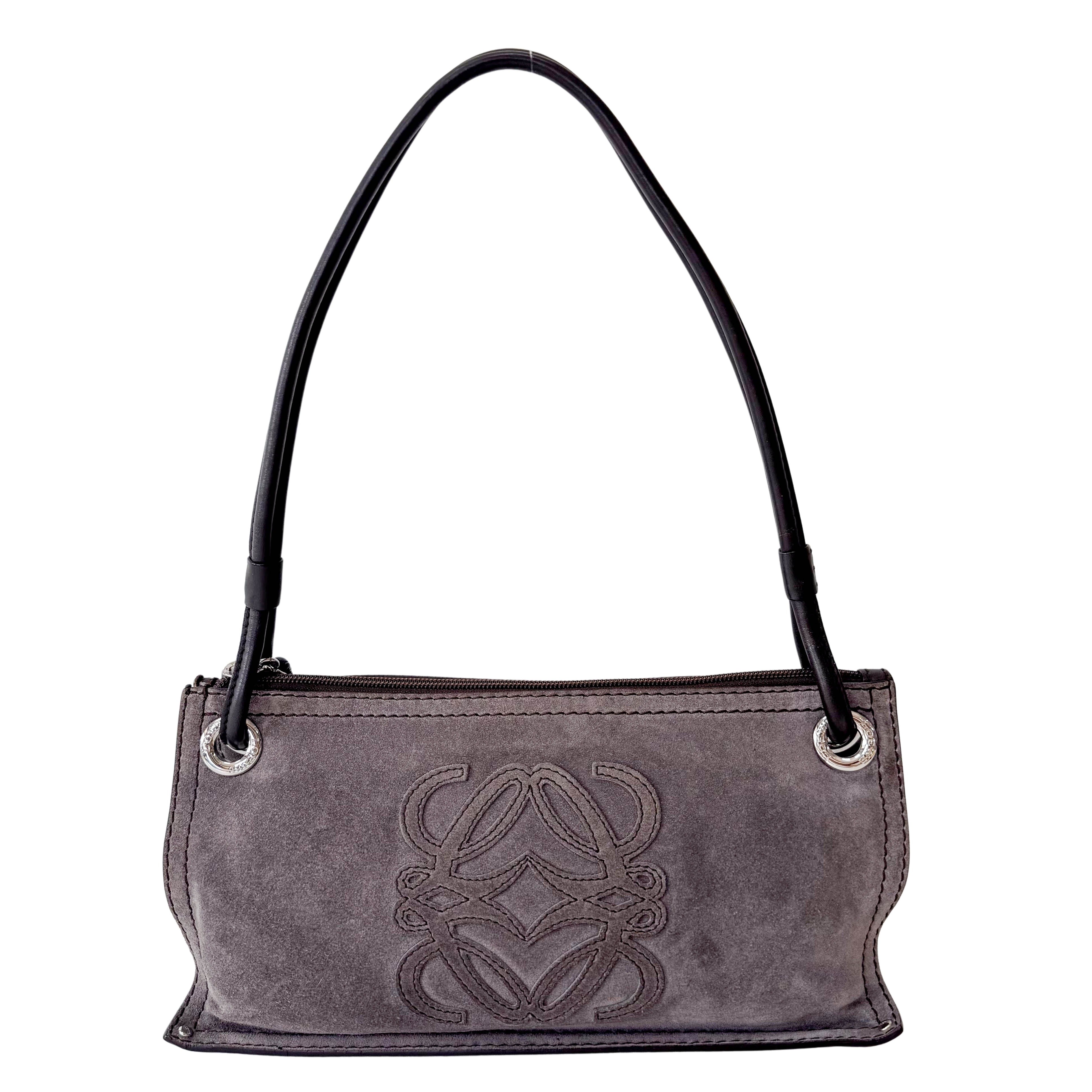 Anagram Grey Suede Bag