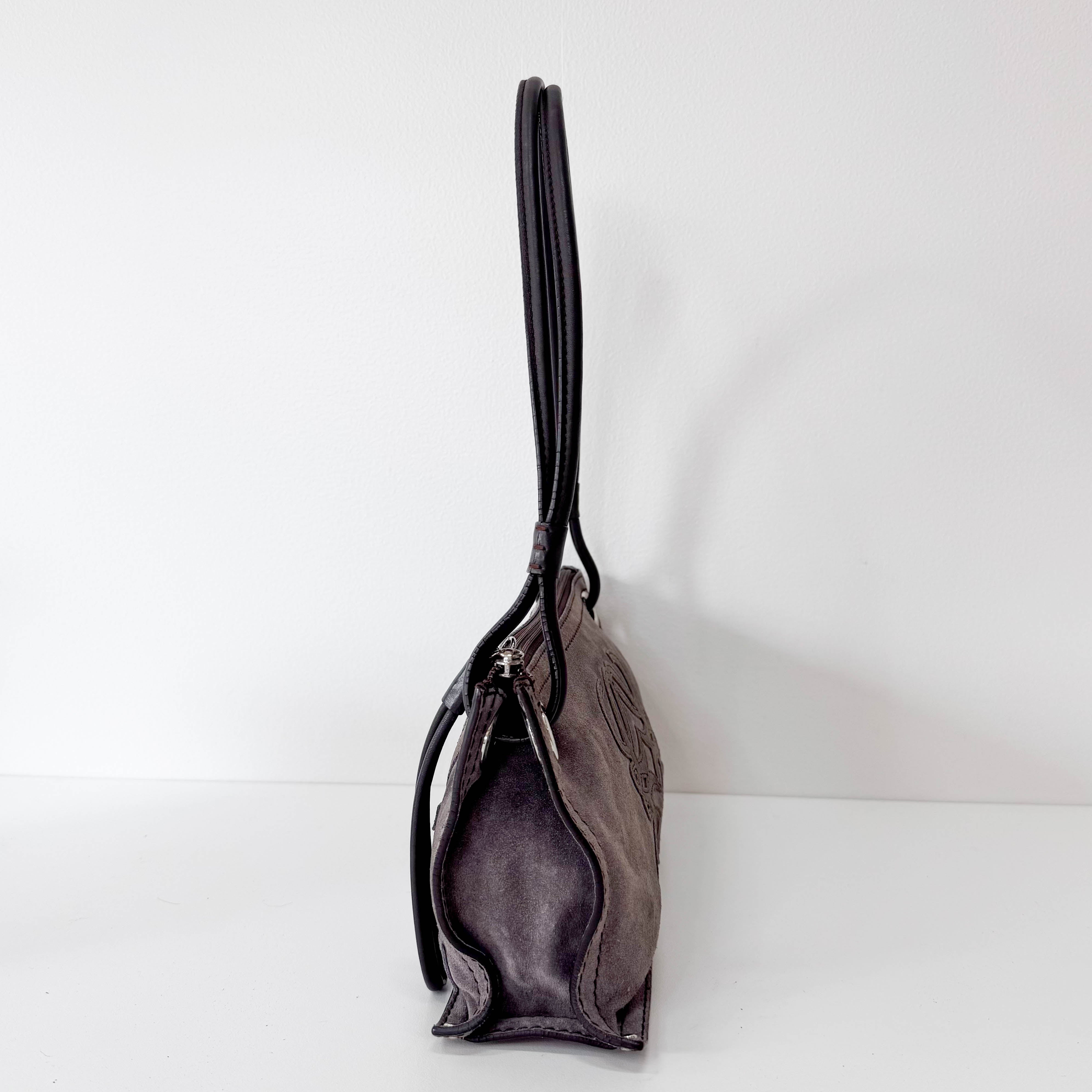 Anagram Grey Suede Bag