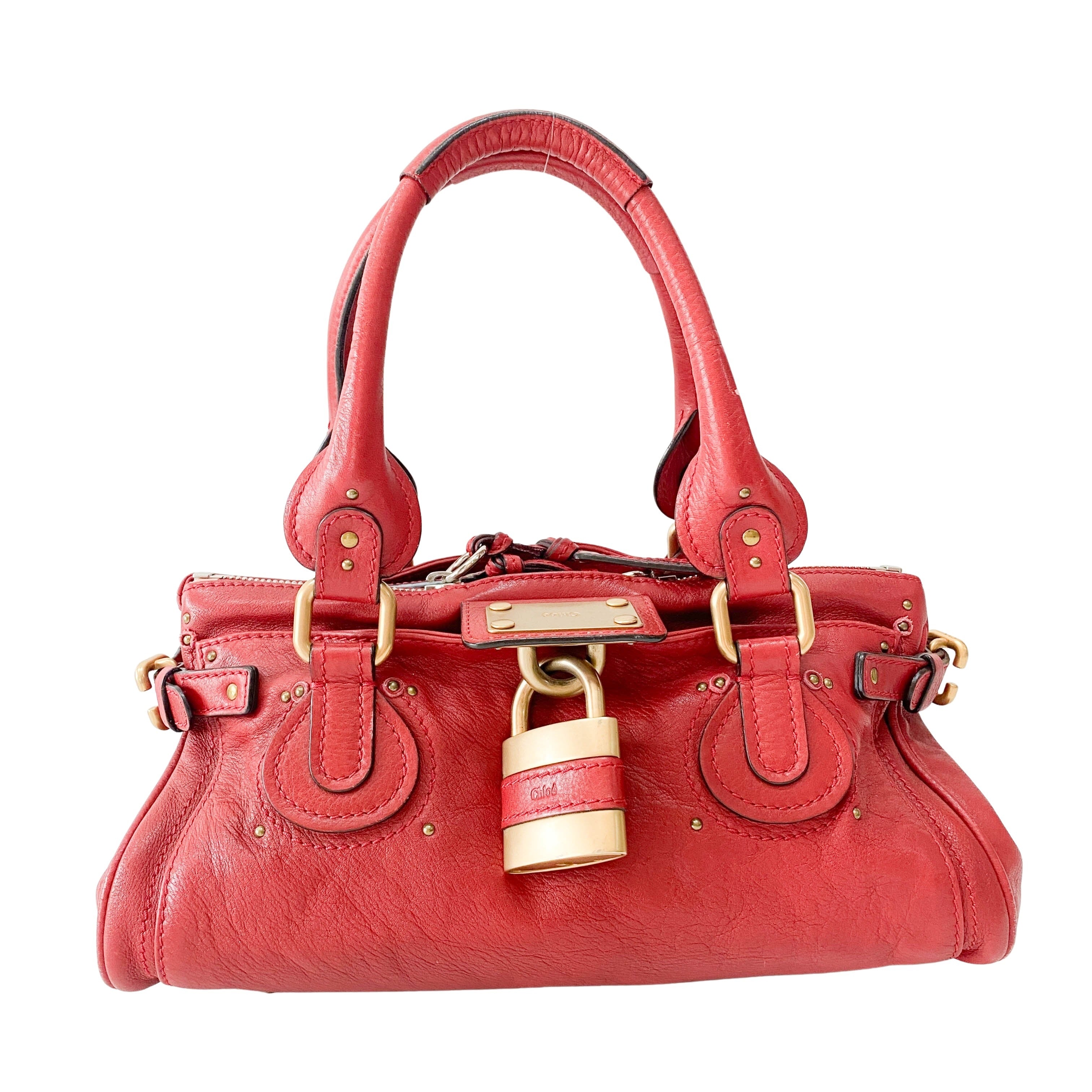 Paddington Red Leather Shoulder Bag