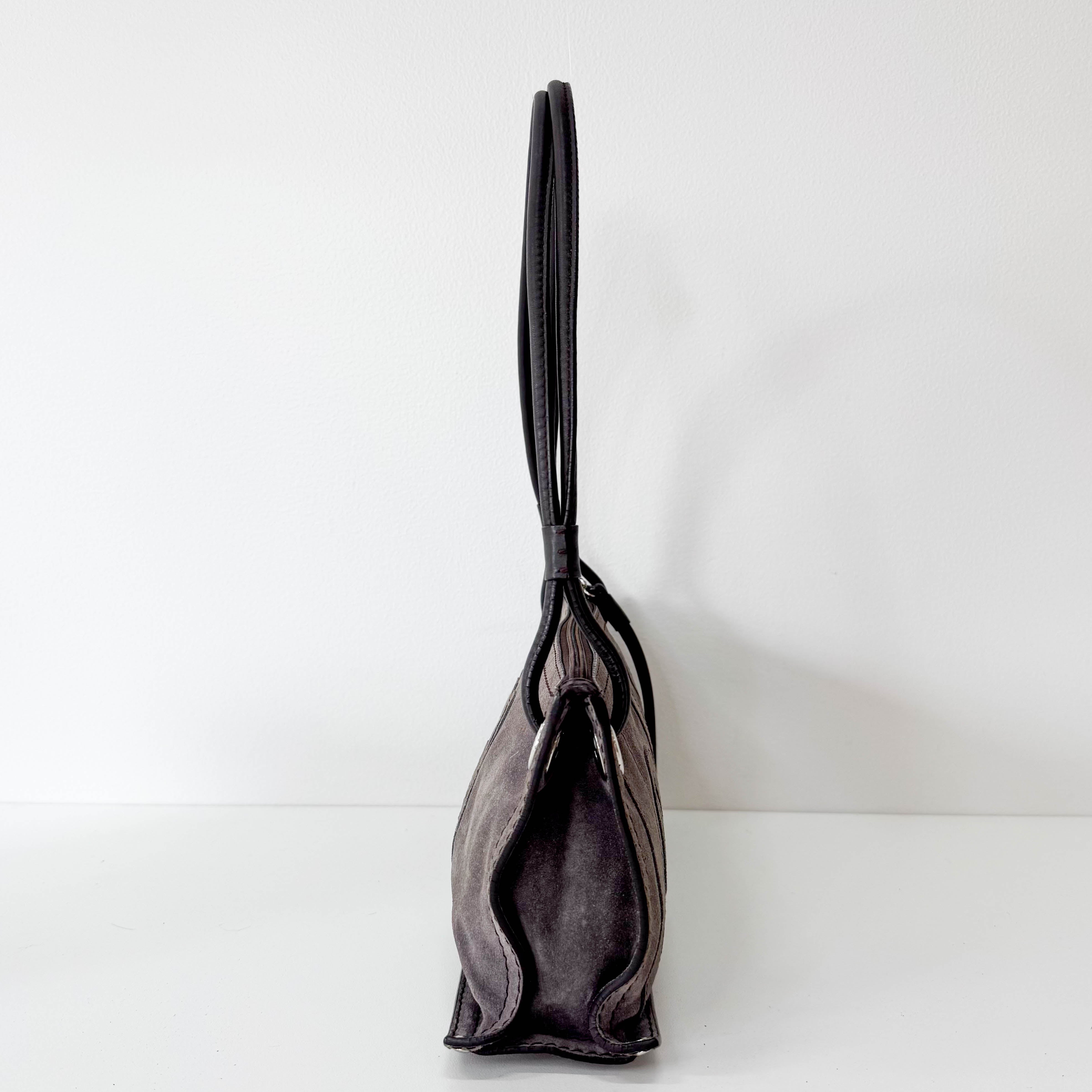 Anagram Grey Suede Bag