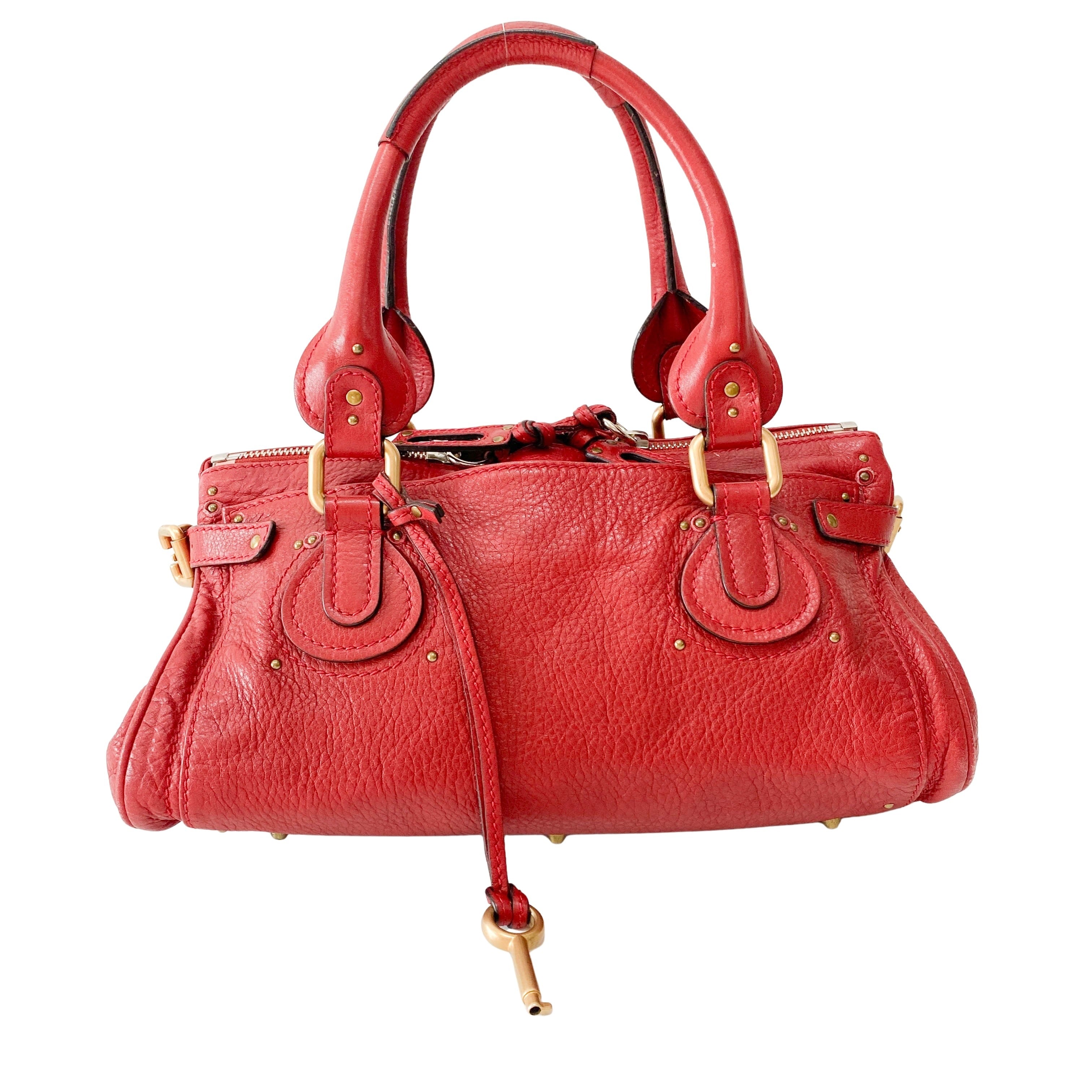 Paddington Red Leather Shoulder Bag