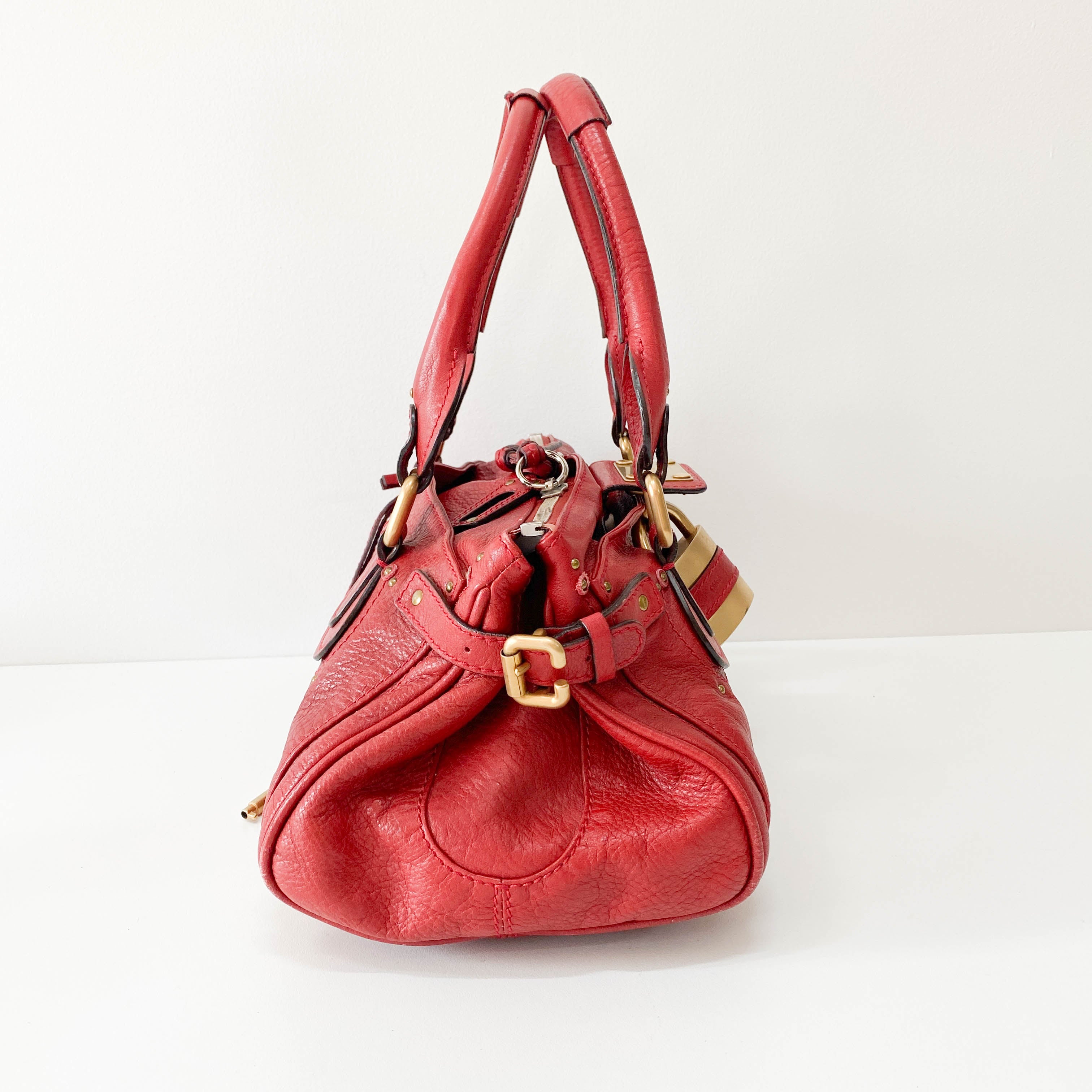 Paddington Red Leather Shoulder Bag