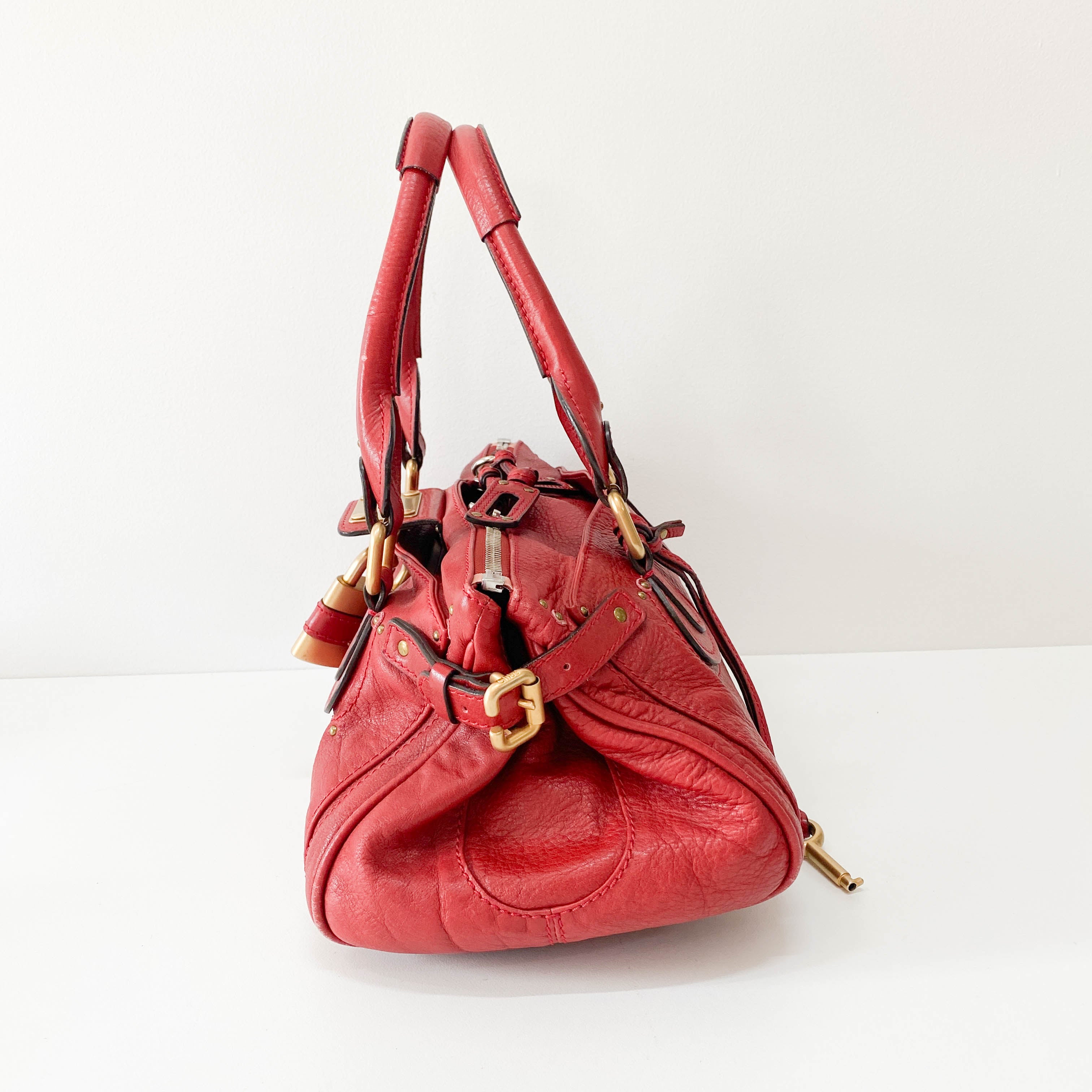 Paddington Red Leather Shoulder Bag