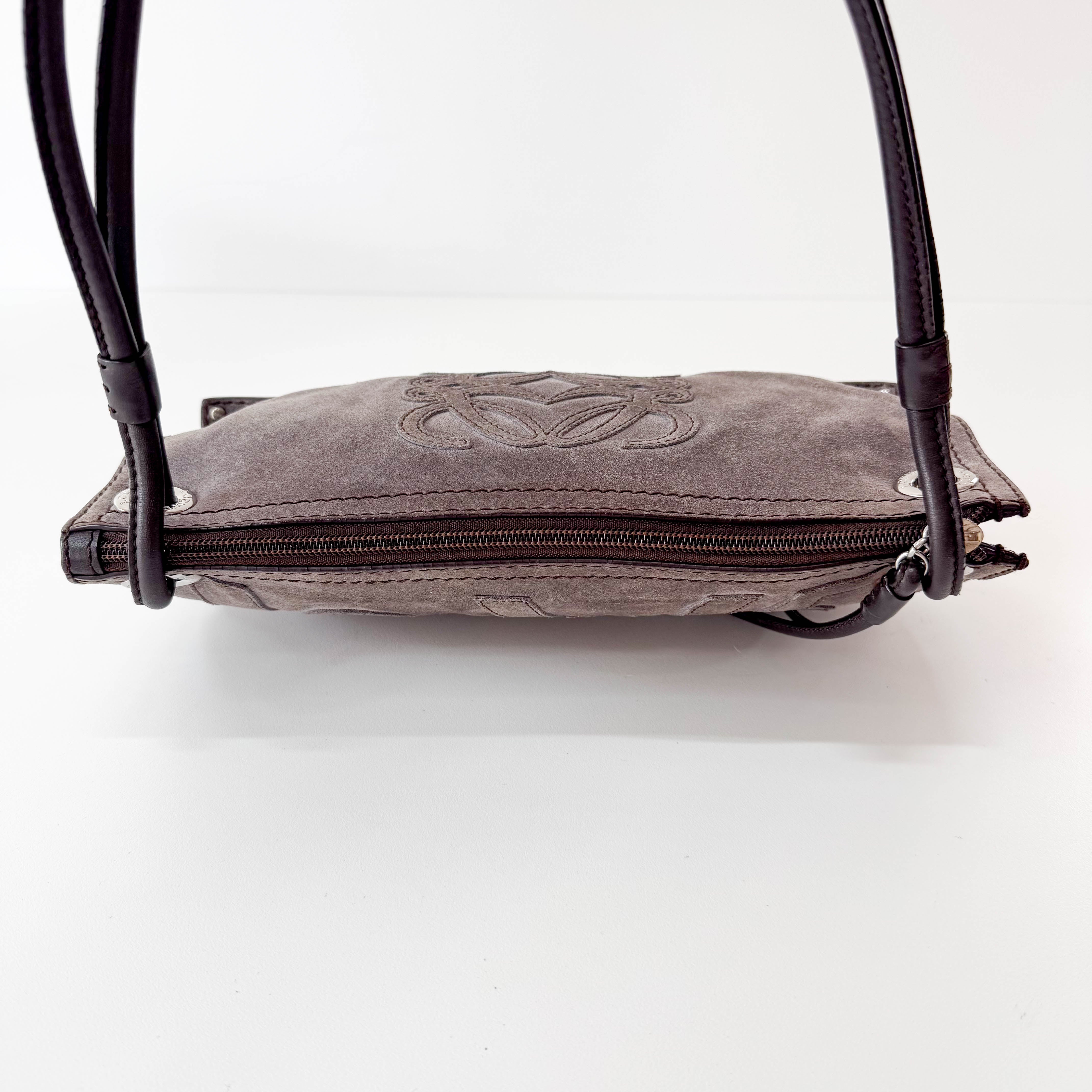 Anagram Grey Suede Bag