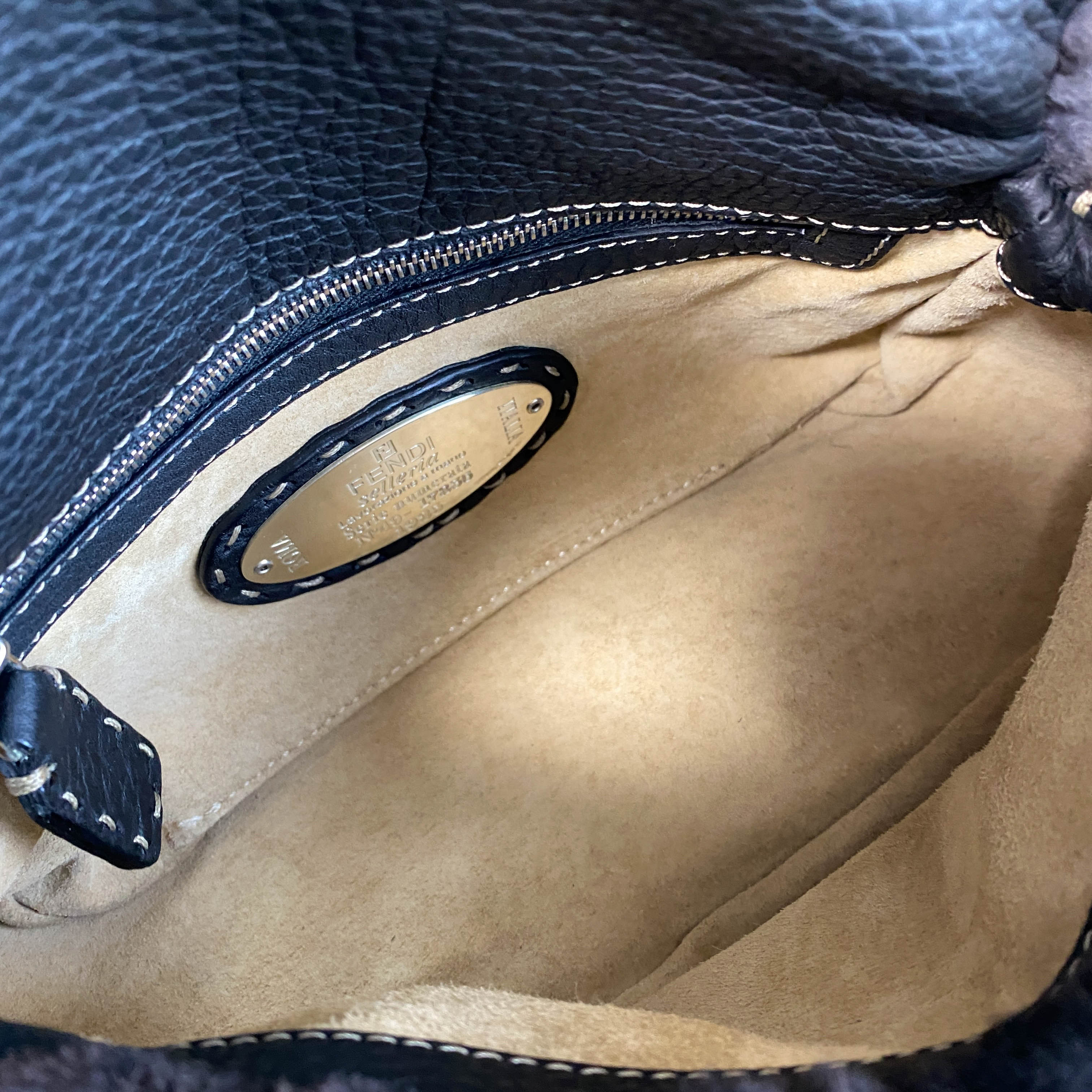 Mini Mamma Baguette Black Fur and Leather