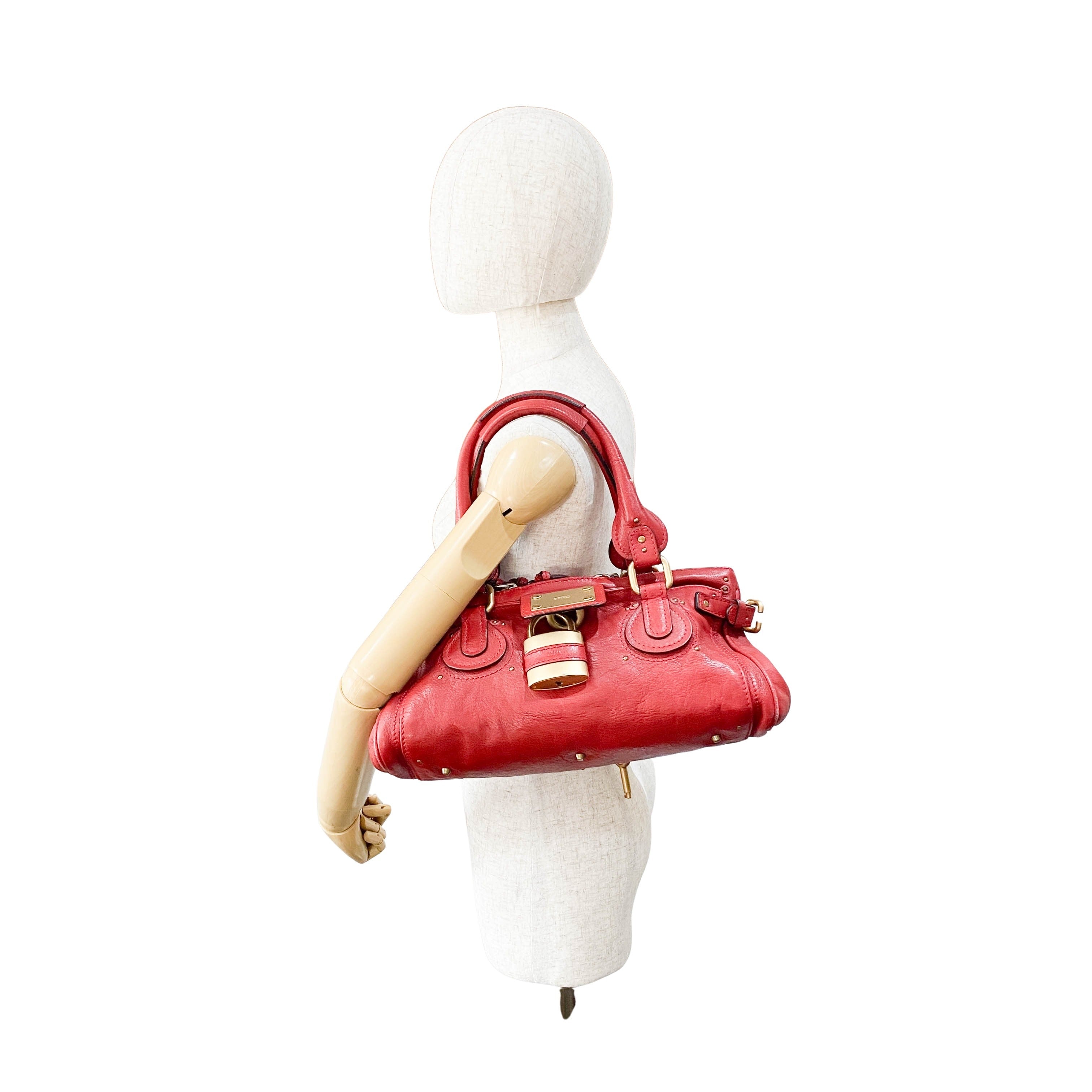 Paddington Red Leather Shoulder Bag