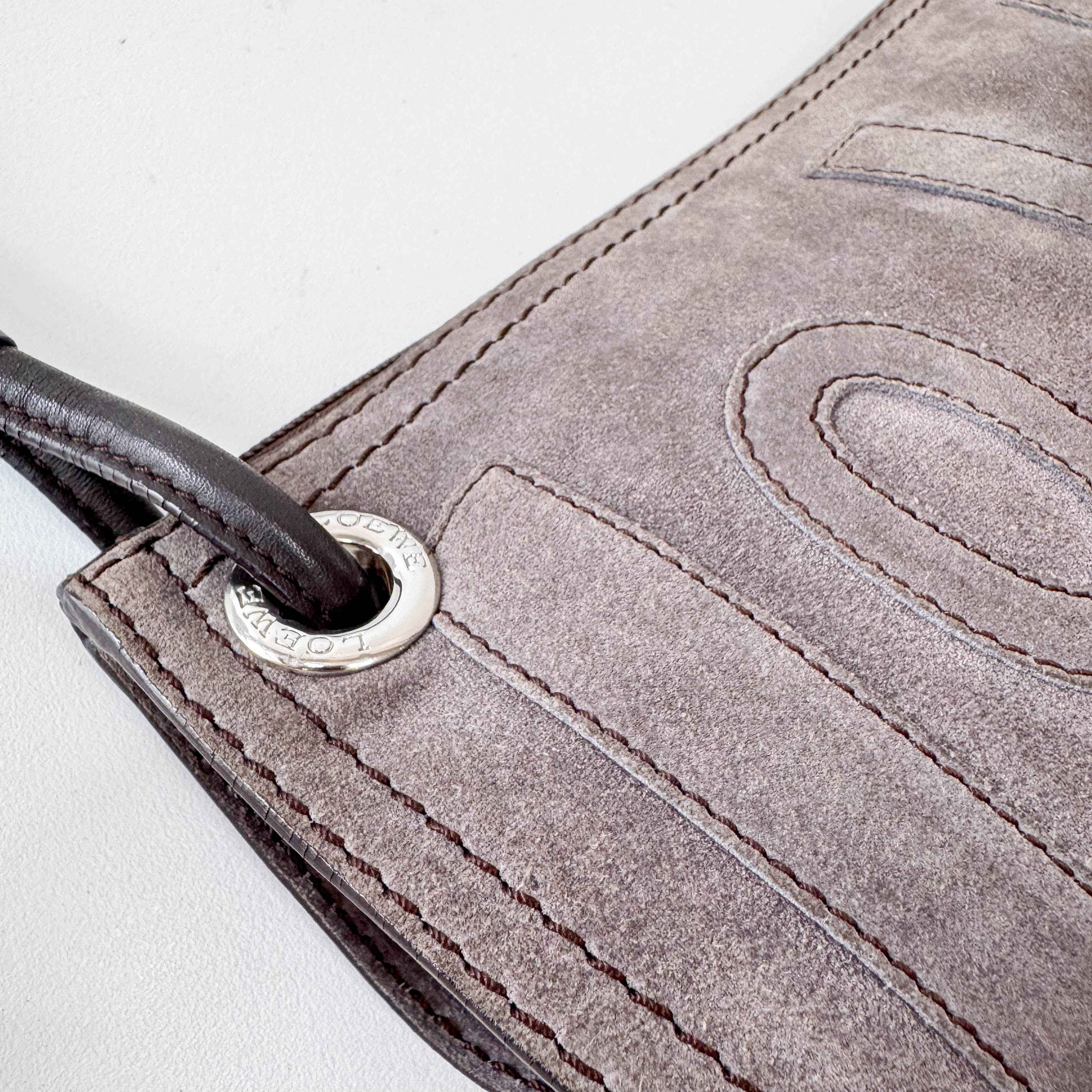 Anagram Grey Suede Bag