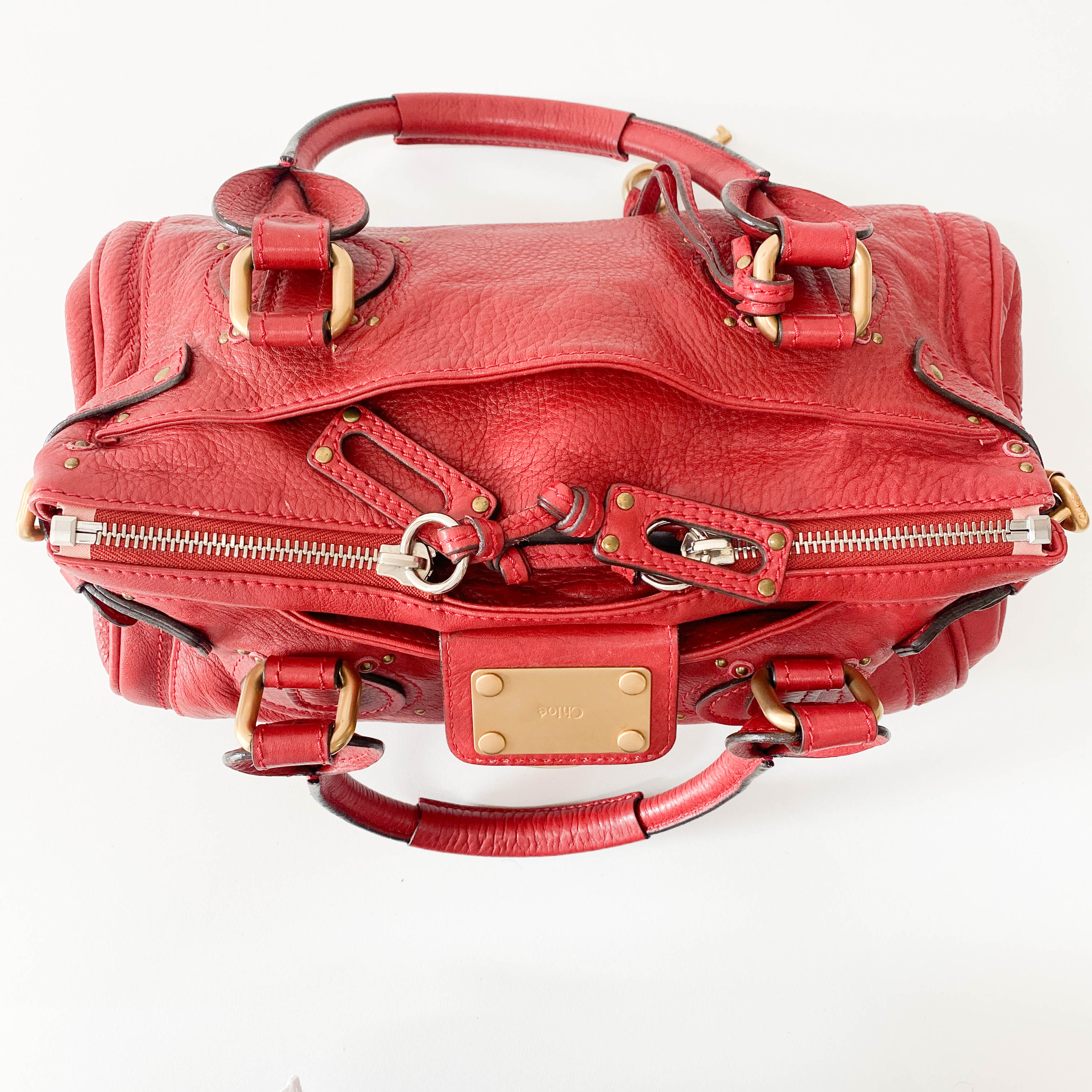 Paddington Red Leather Shoulder Bag