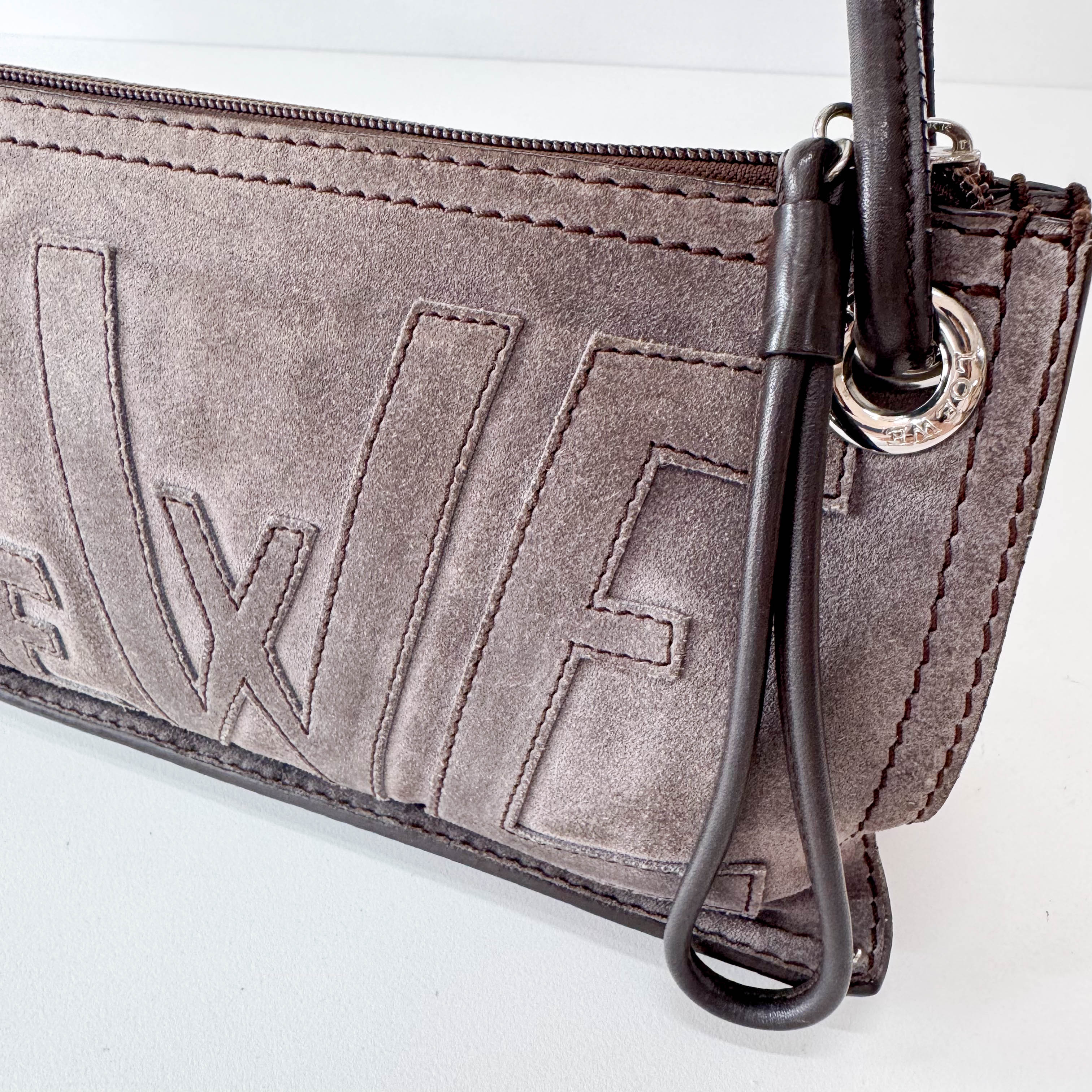 Anagram Grey Suede Bag