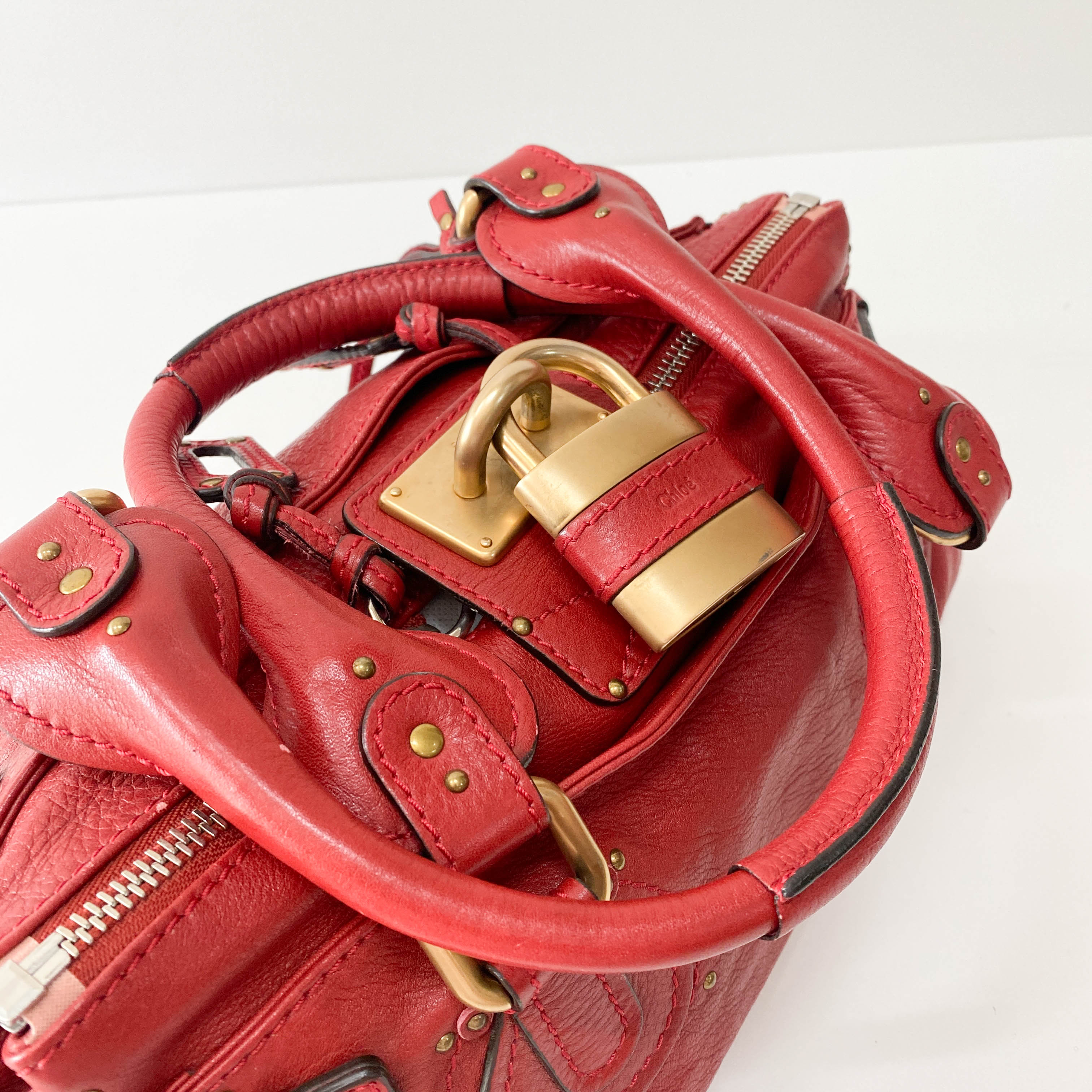 Paddington Red Leather Shoulder Bag