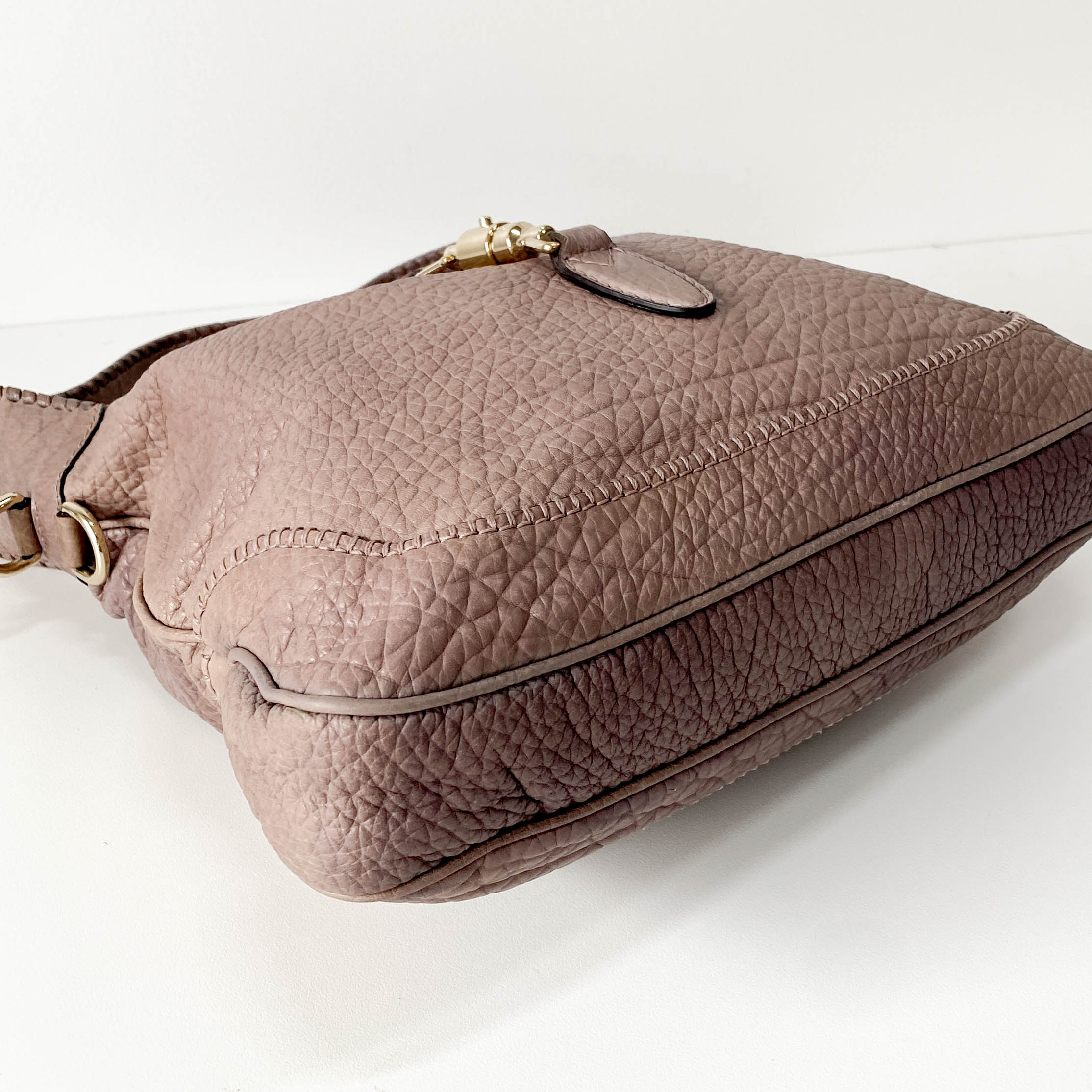 New Jackie Grey Leather Shoulder Bag