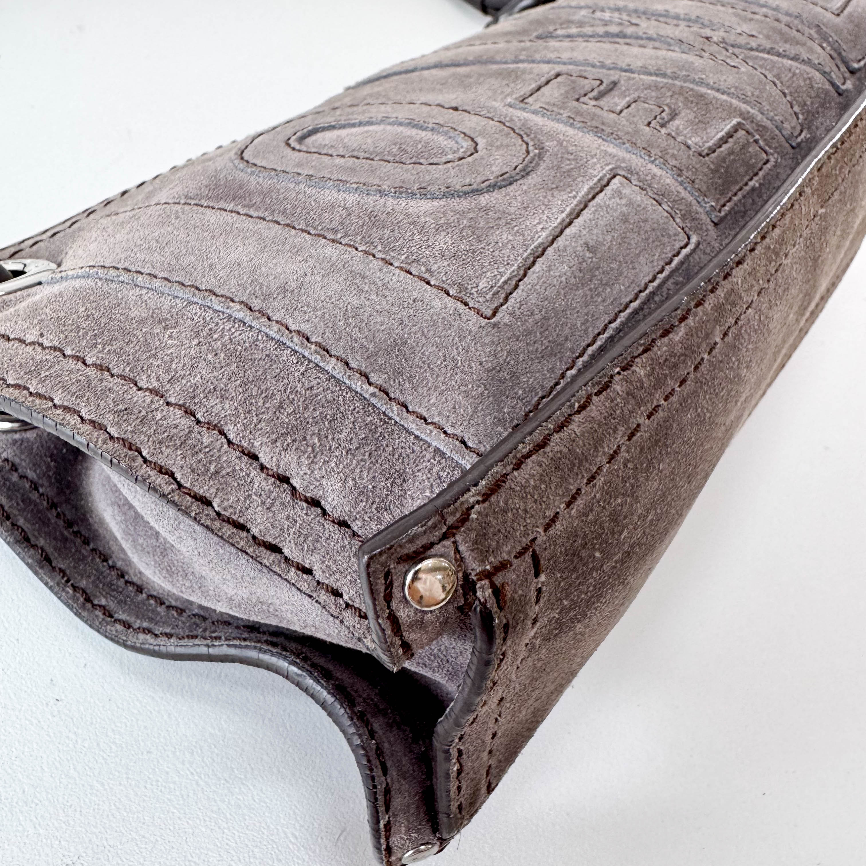 Anagram Grey Suede Bag