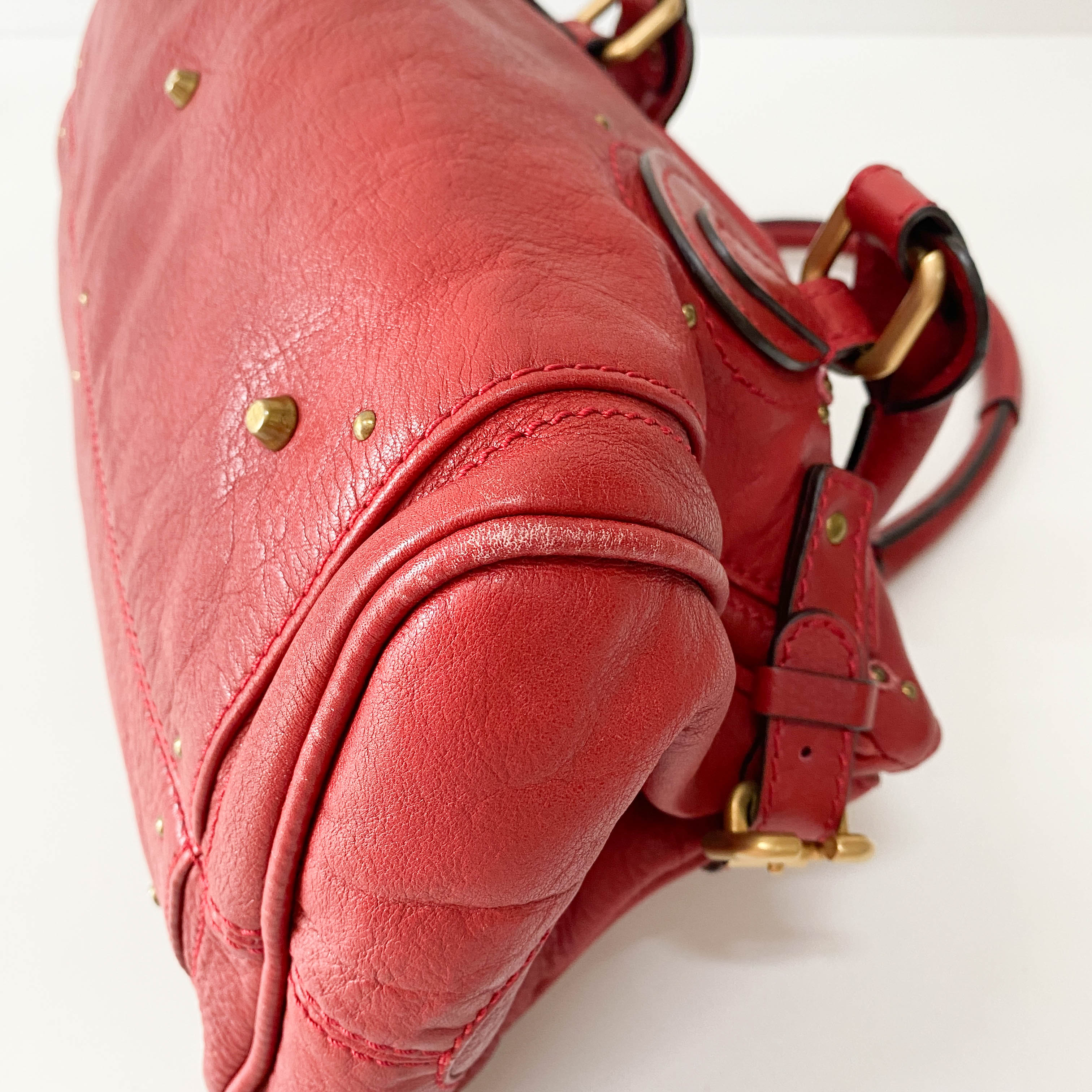 Paddington Red Leather Shoulder Bag