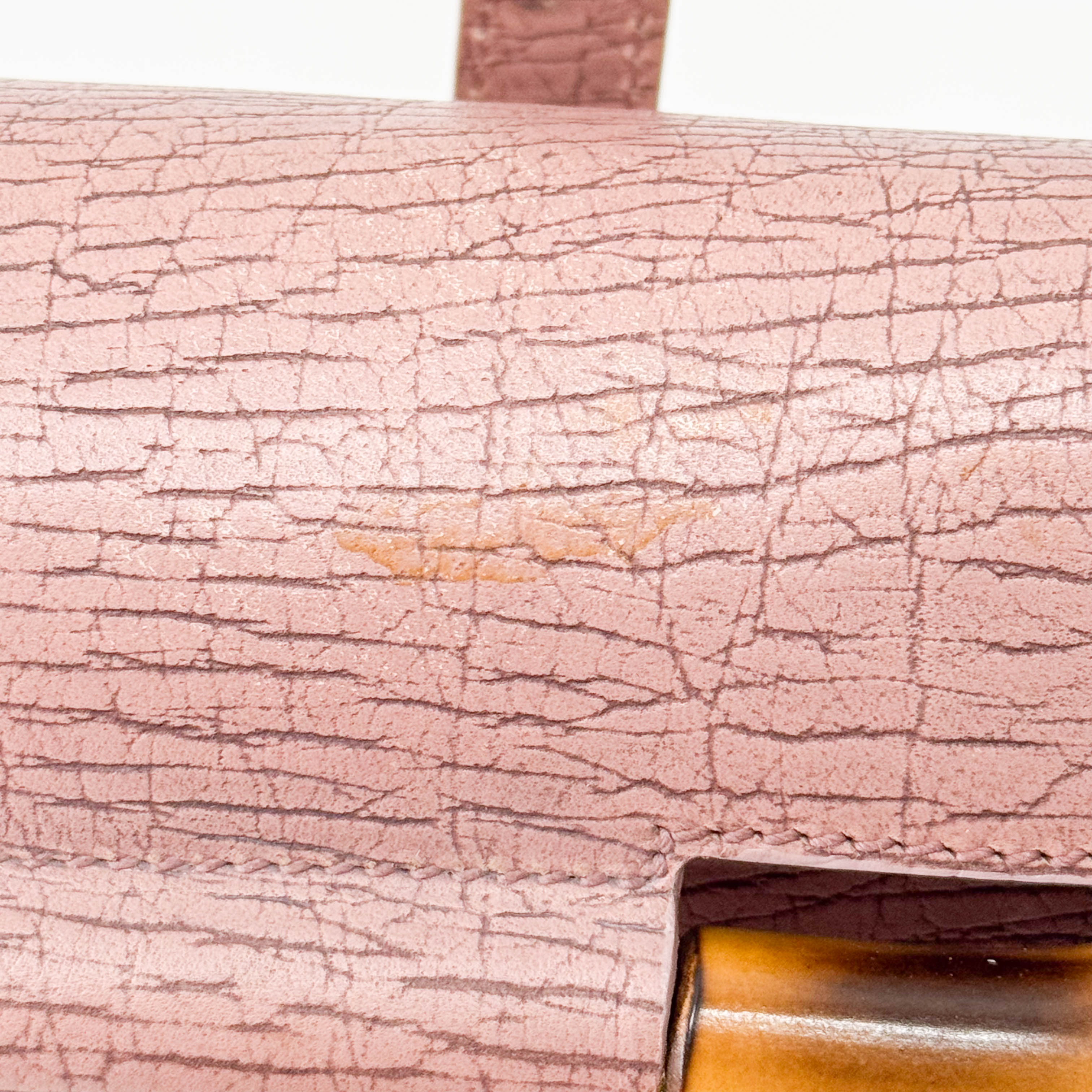 Bamboo Pink Leather Shoulder Bag