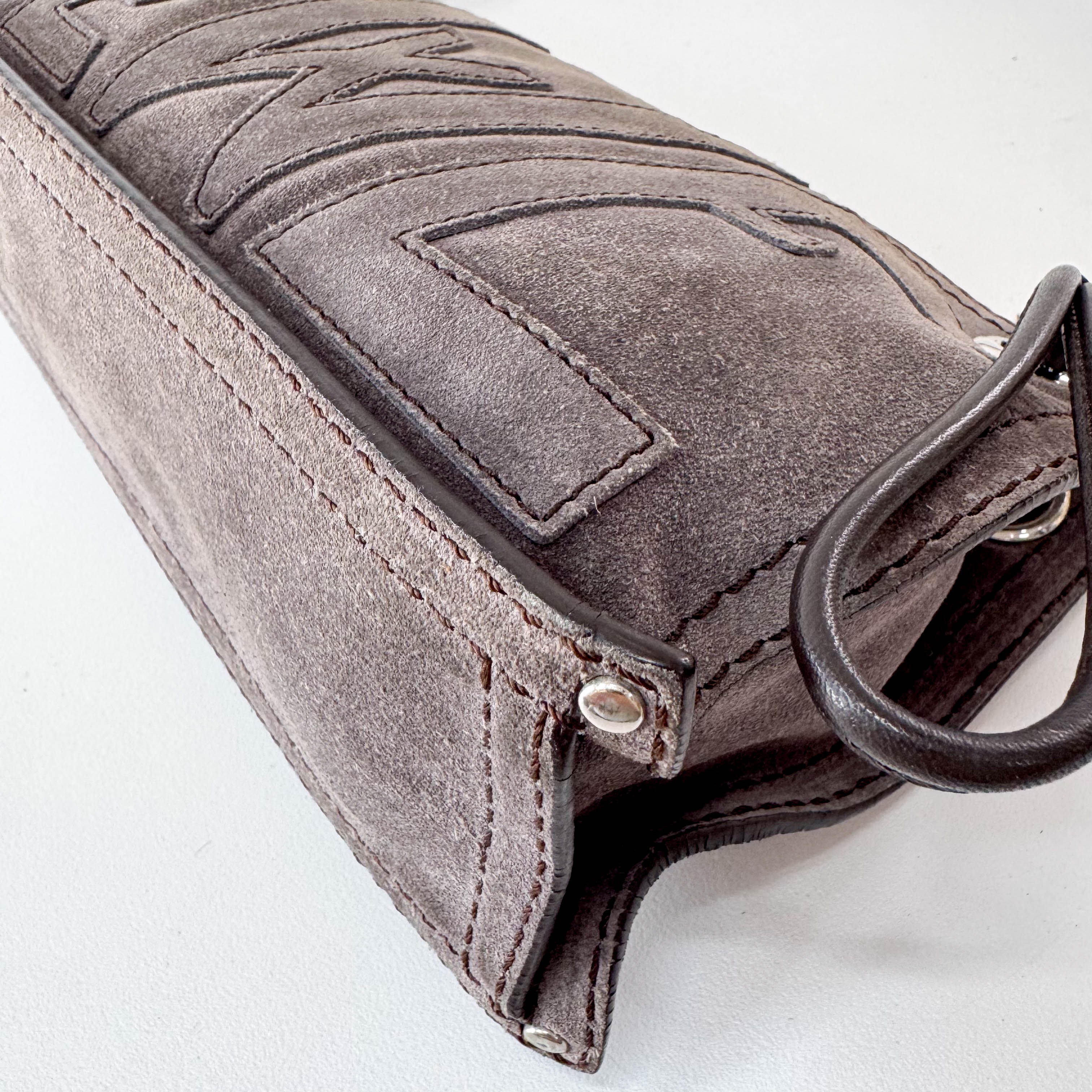 Anagram Grey Suede Bag