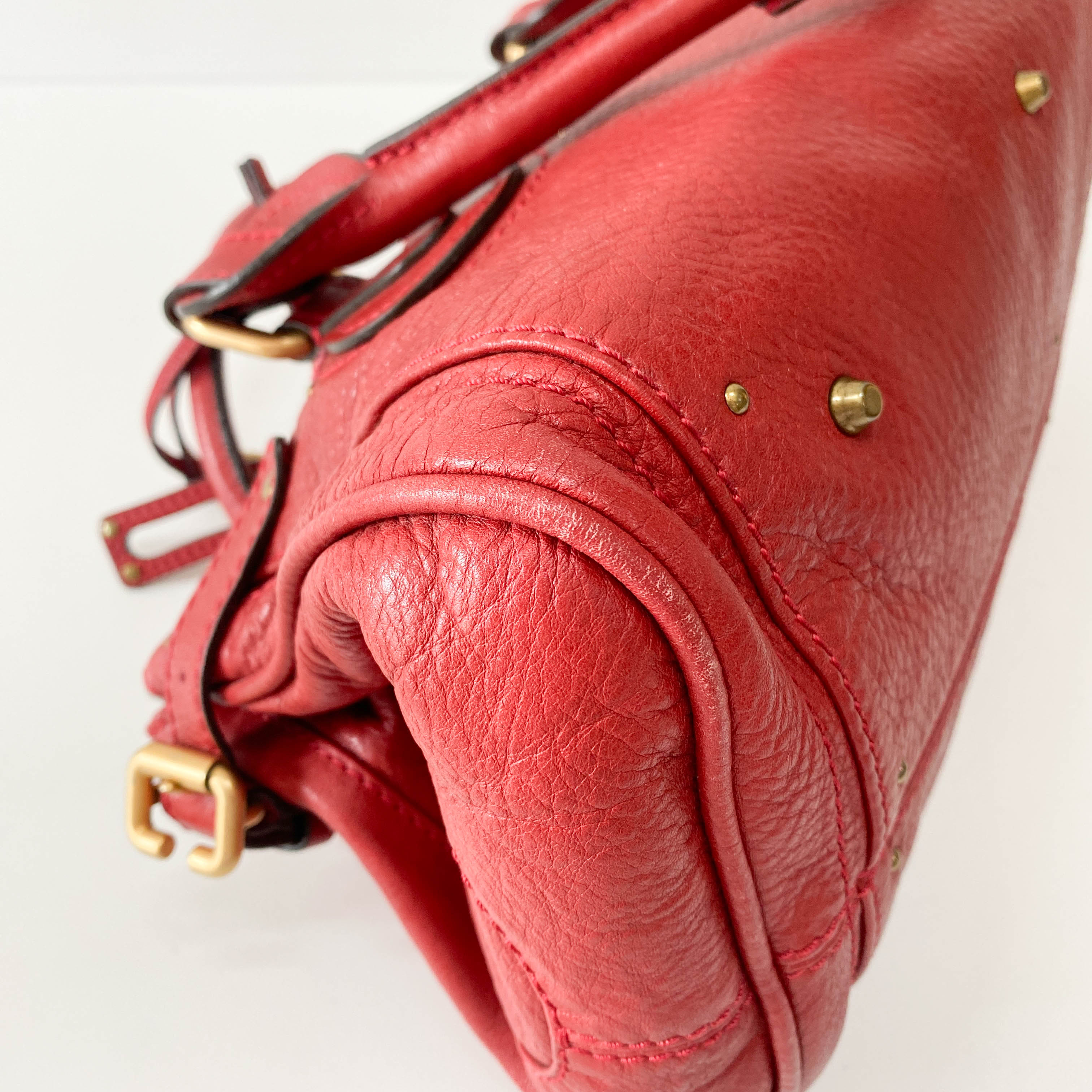 Paddington Red Leather Shoulder Bag