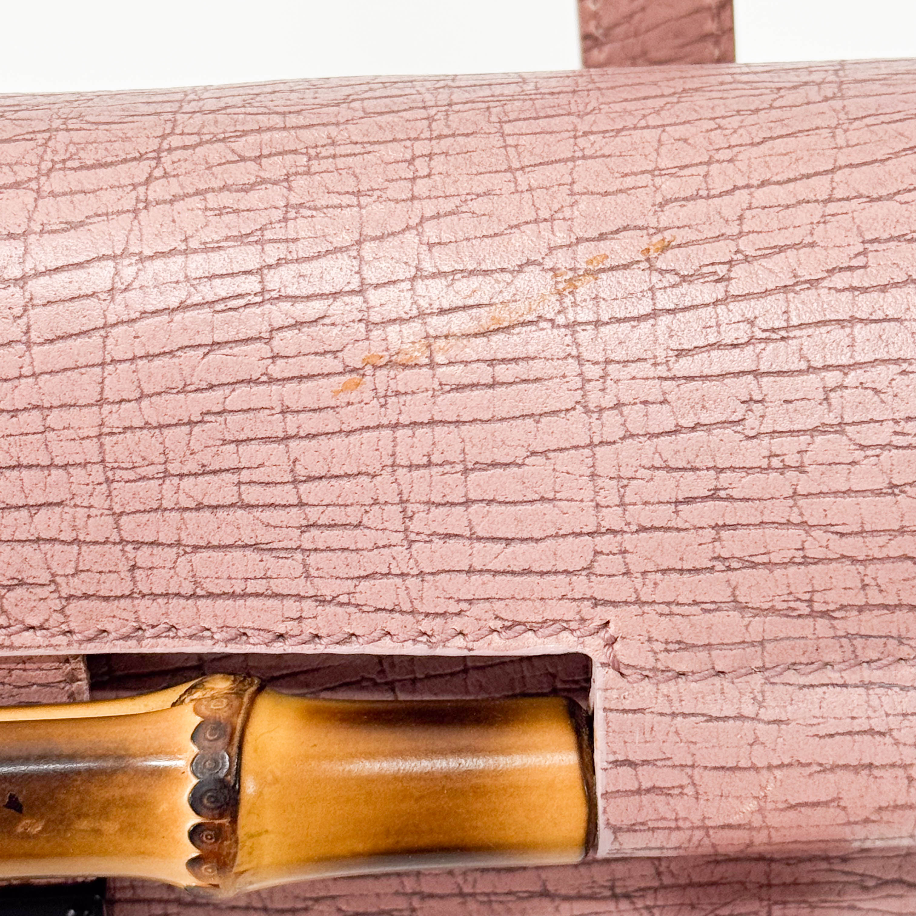 Bamboo Pink Leather Shoulder Bag