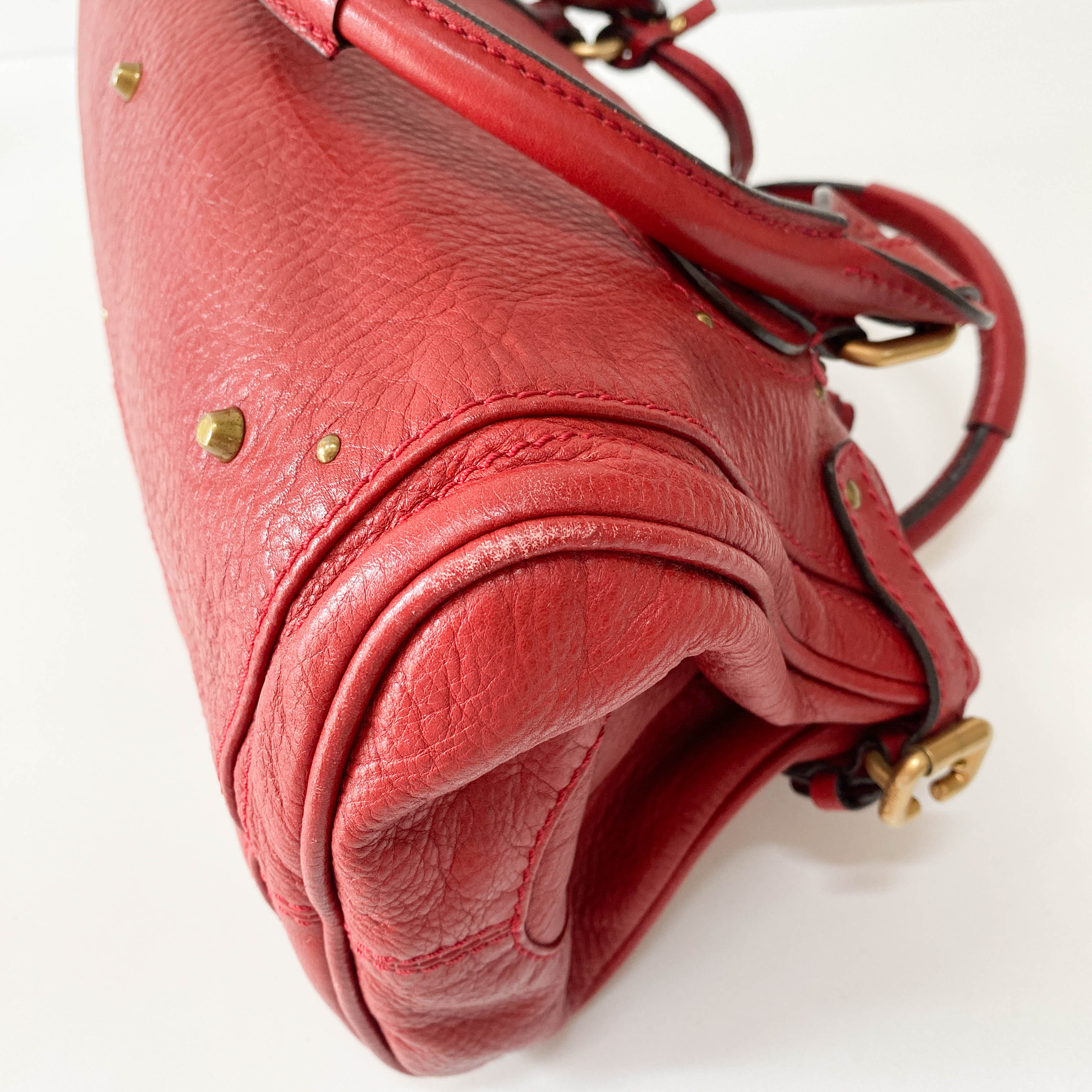 Paddington Red Leather Shoulder Bag