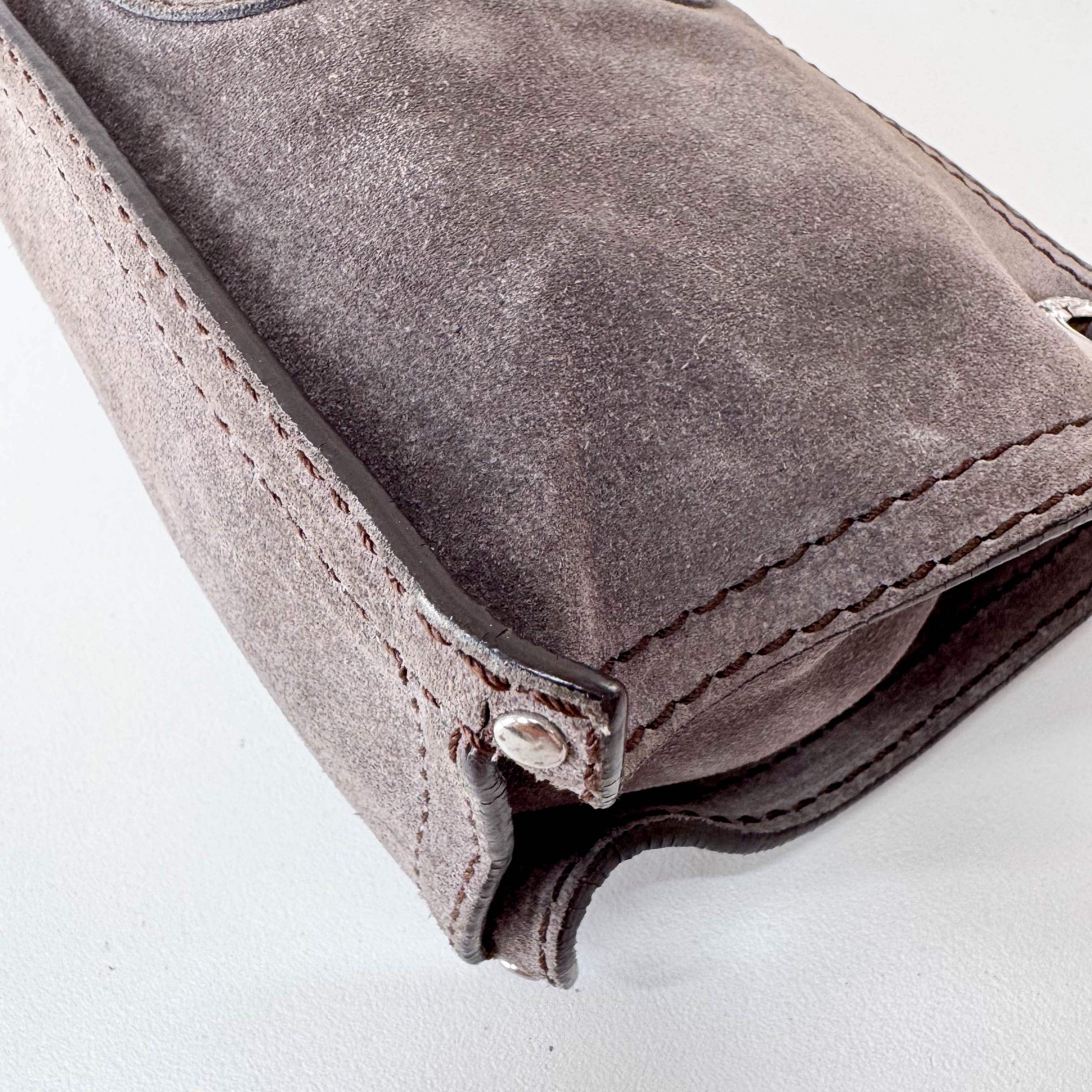 Anagram Grey Suede Bag