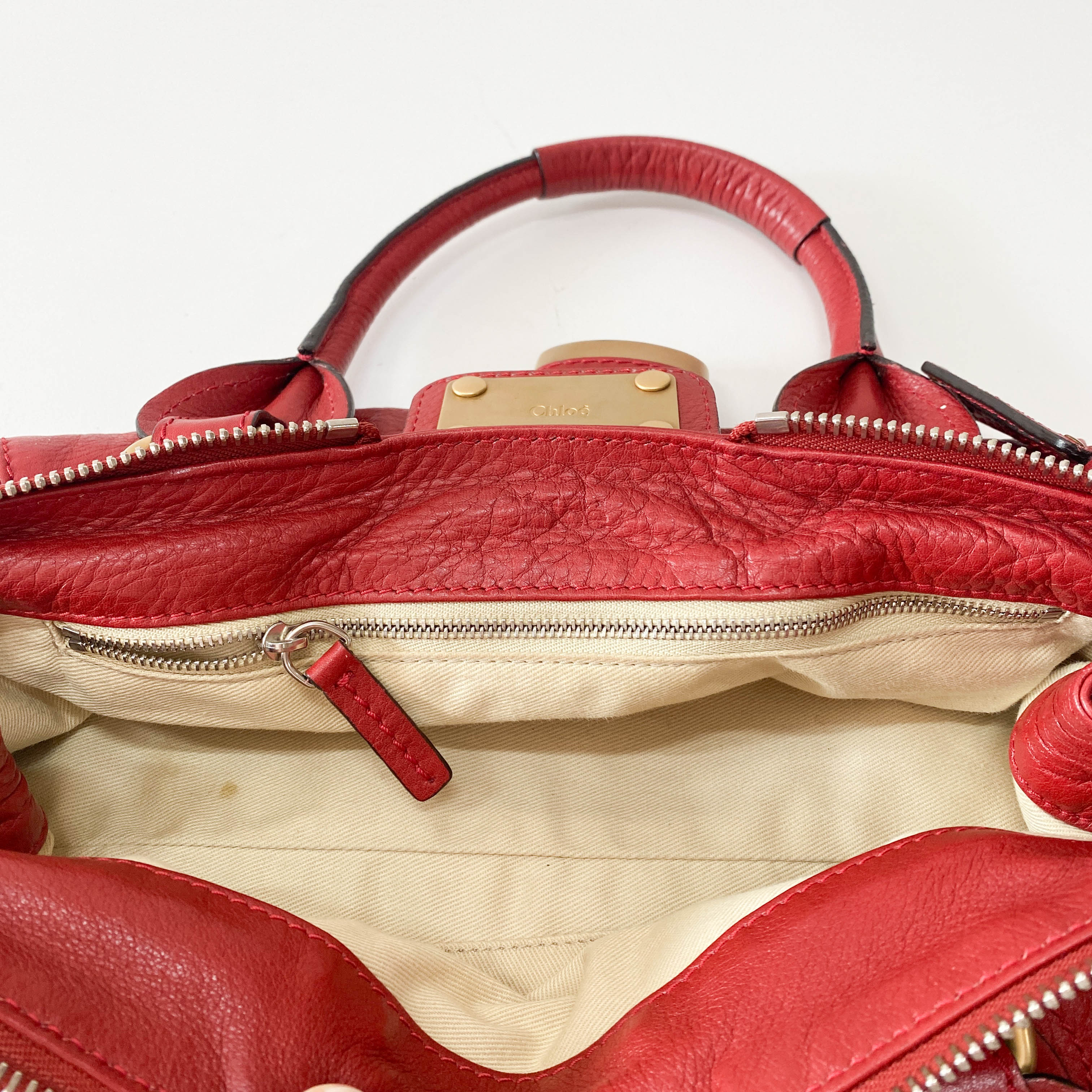 Paddington Red Leather Shoulder Bag