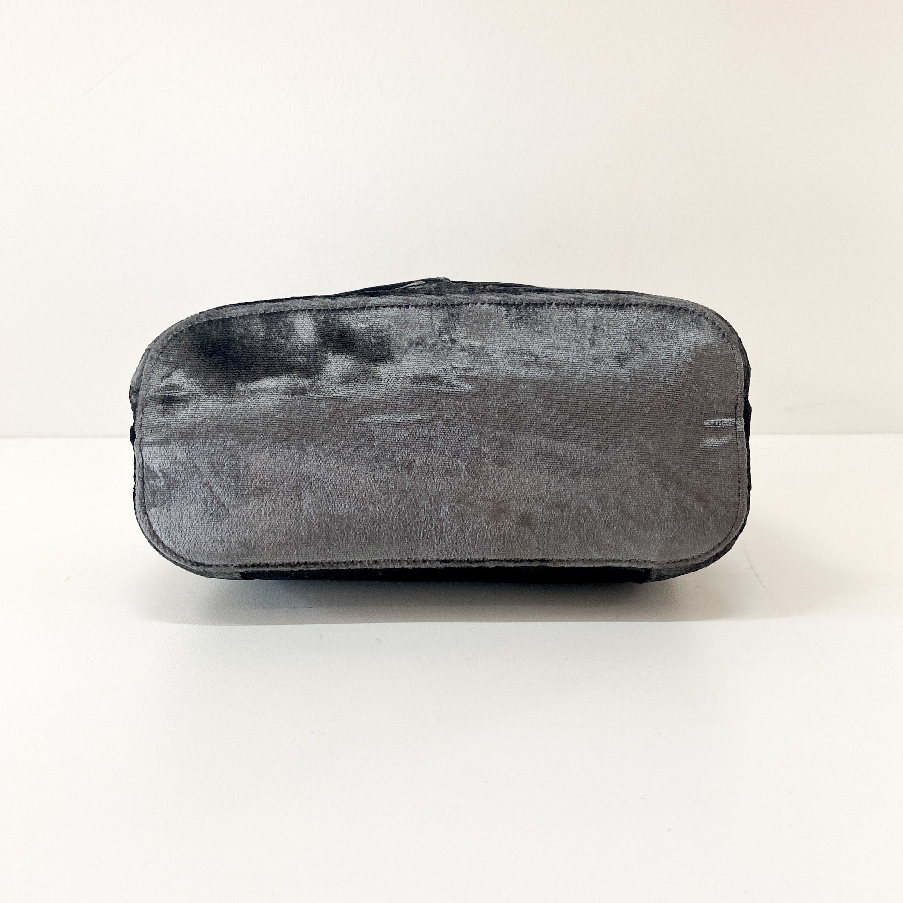 Silver Velvet Shoulder Bag